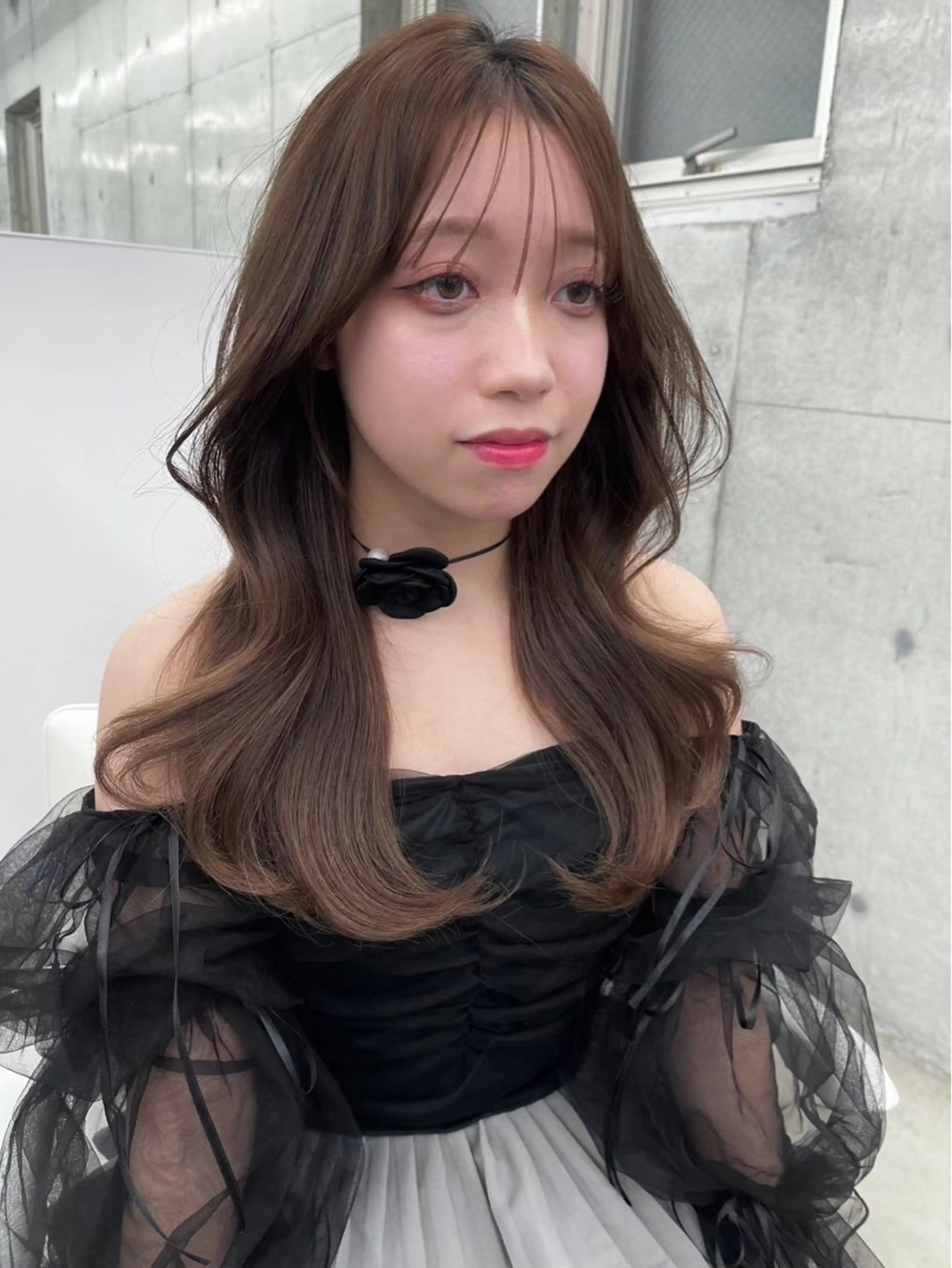 ミディアム カラー パーマ ヘアアレンジ ヘアカラー IVY表参道所属・ヘアメイク小野リエ 韓国ハーフ🦊のヘアスタイル