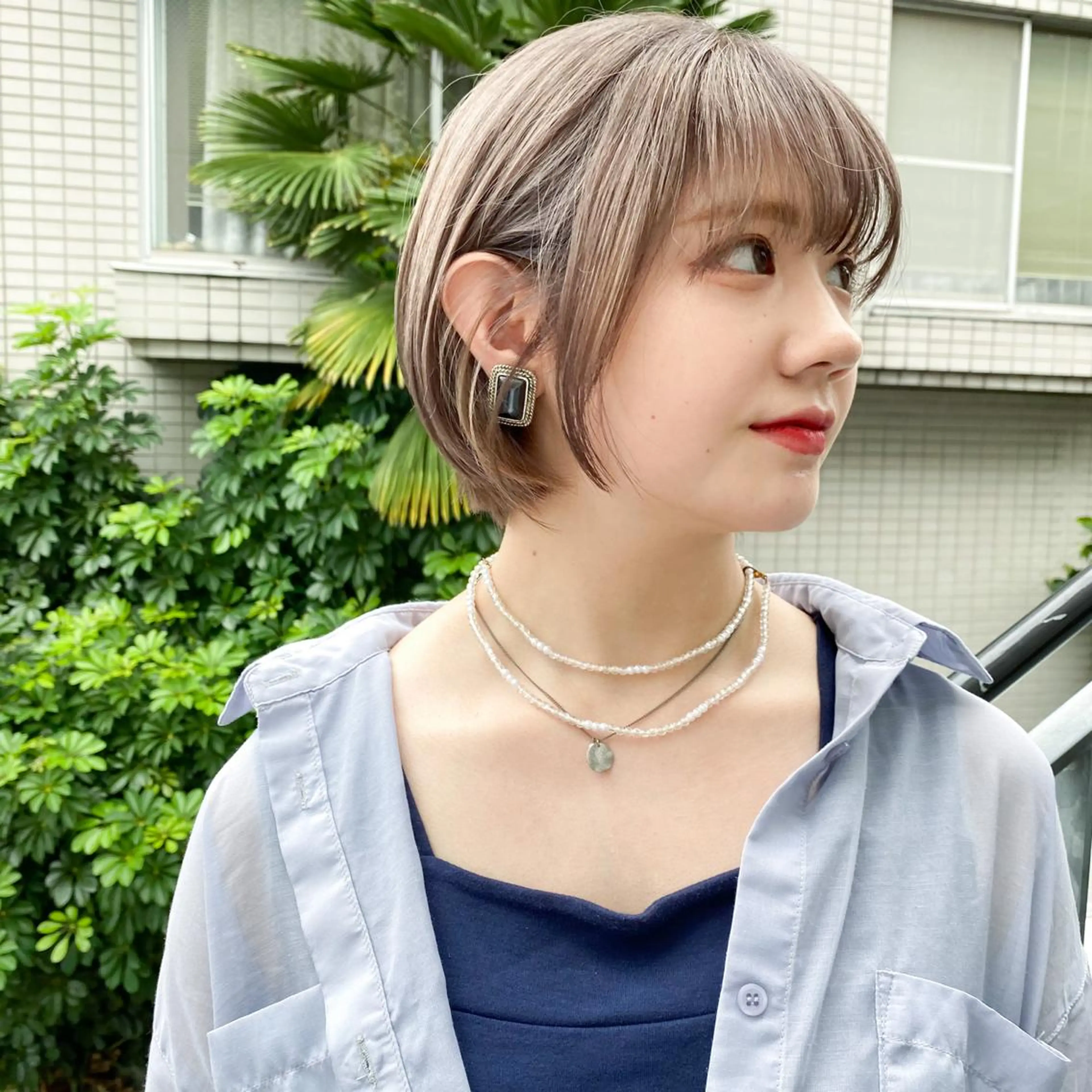 ショート カラー 艶髪ブリーチ 永井竜也のヘアスタイル