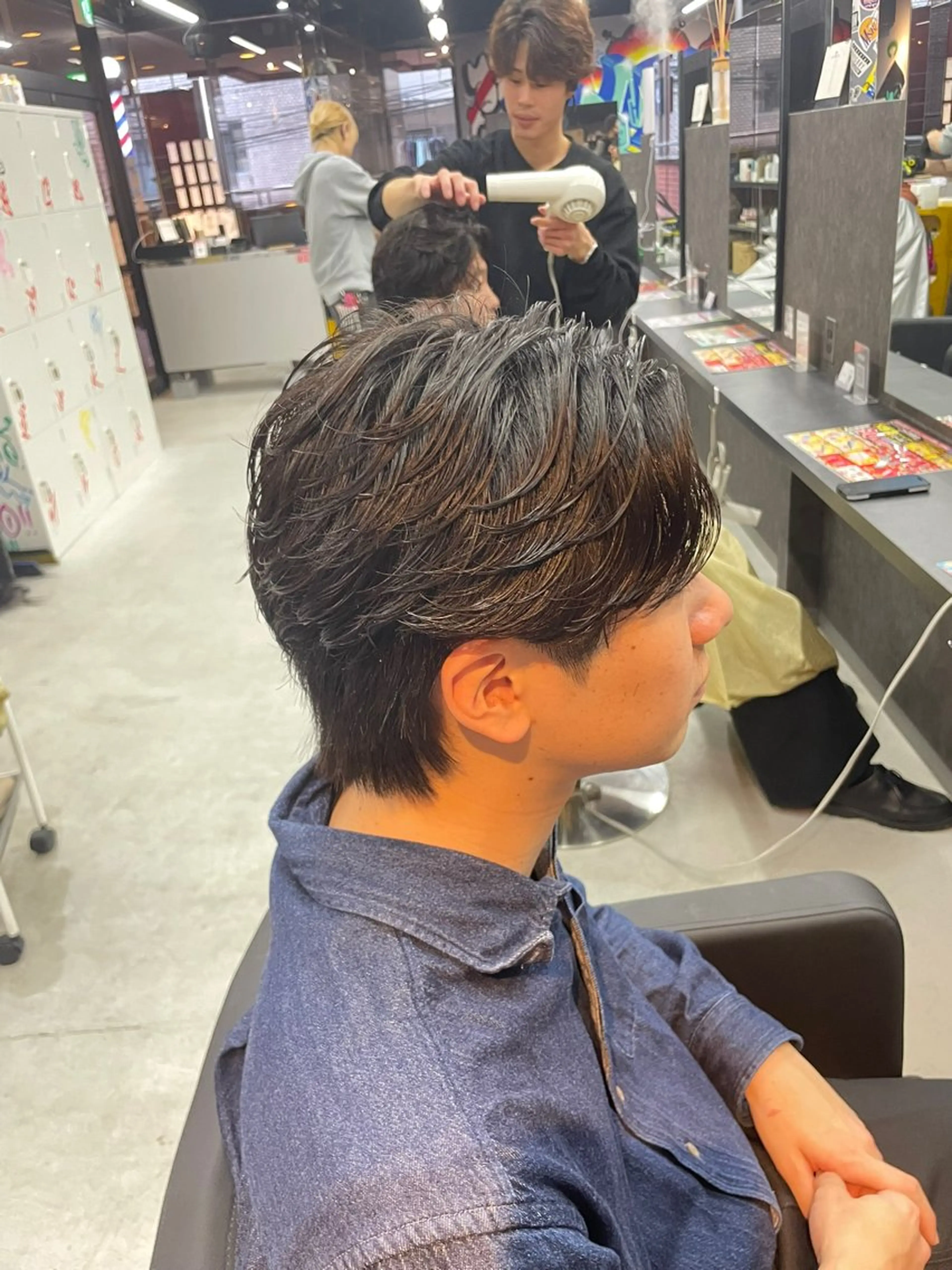 ショート カット パーマ メンズならお任せ フェザー／波巻きのヘアスタイル