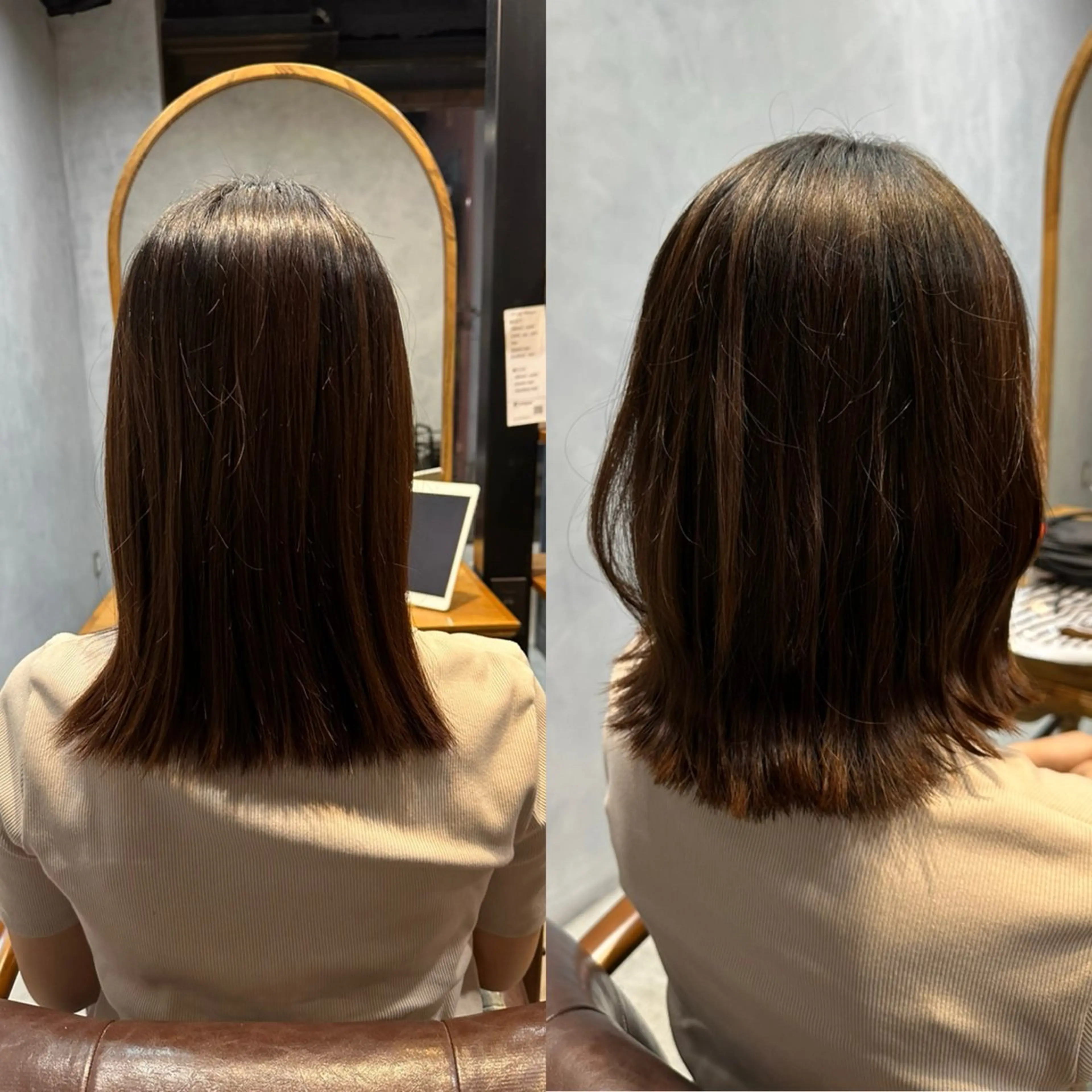 ミディアム 切りっぱなしボブ ボブ 外ハネヘア Mora Hair Salon所属・Haruka 神楽坂のヘアスタイル