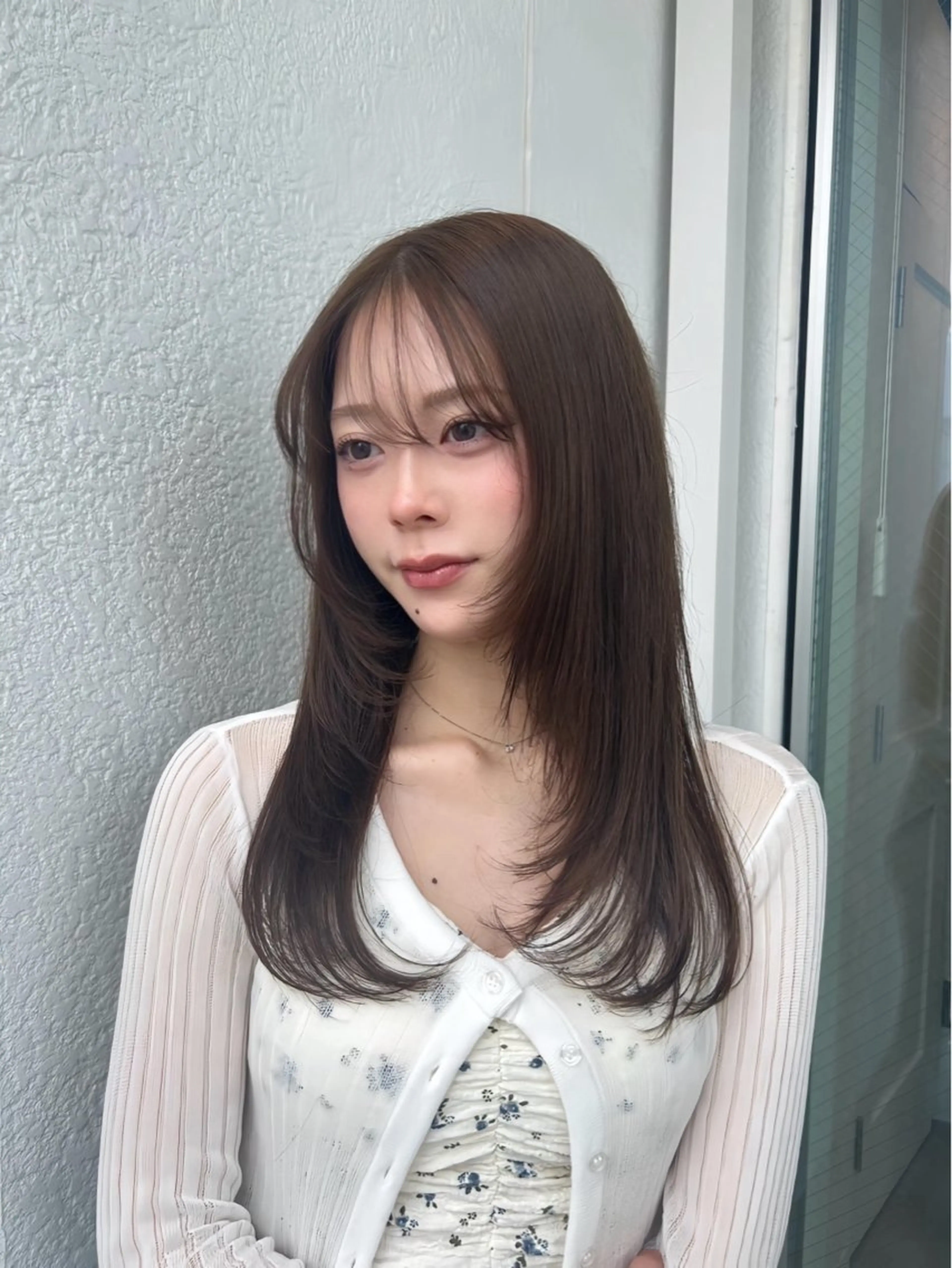 セミロング ヘアカラー トリートメント 透明感カラー/ レイヤー🪽千優のヘアスタイル