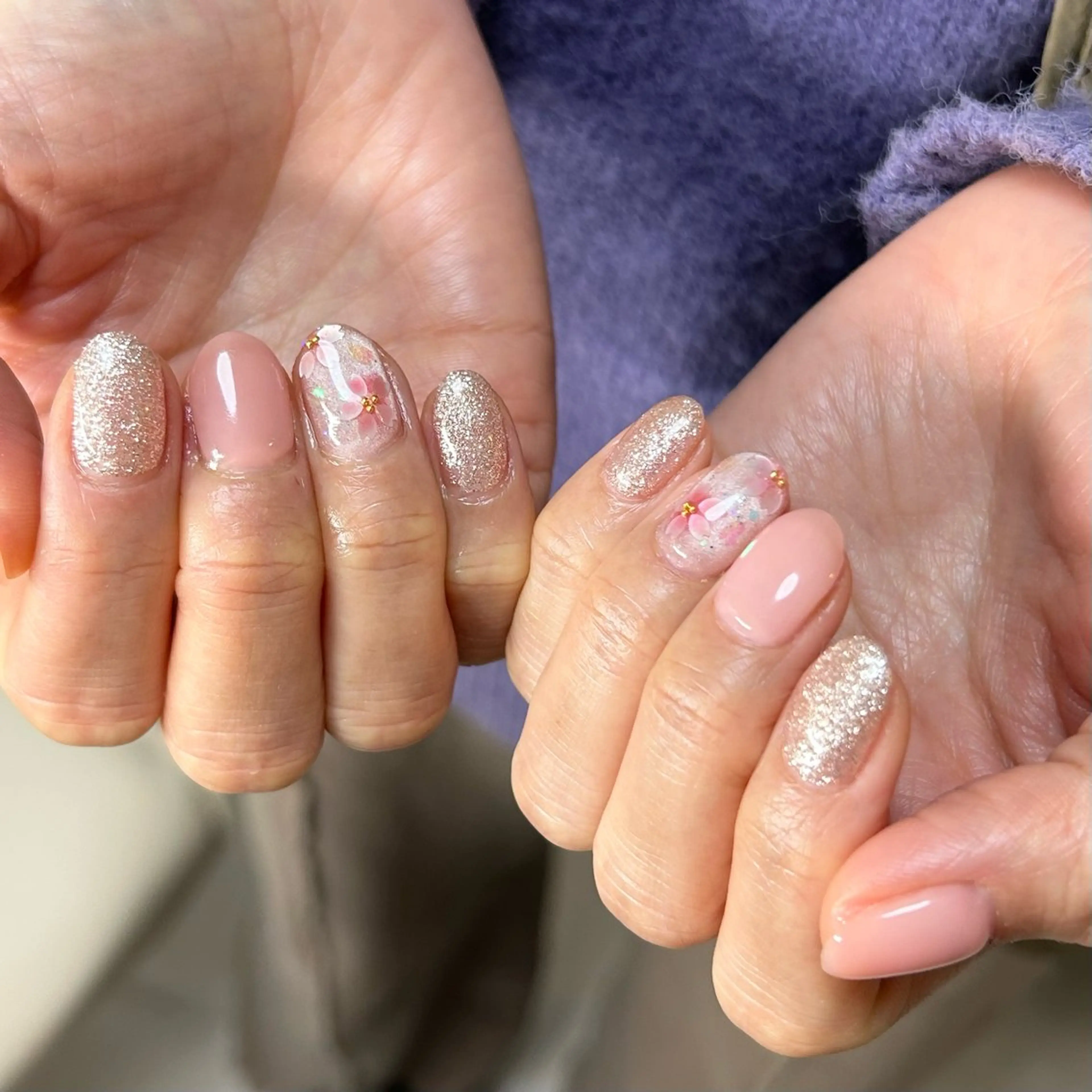 ネイル アートネイル マグネットネイル 春ネイル ハンドネイル ten nail salon　かえでのネイルデザイン