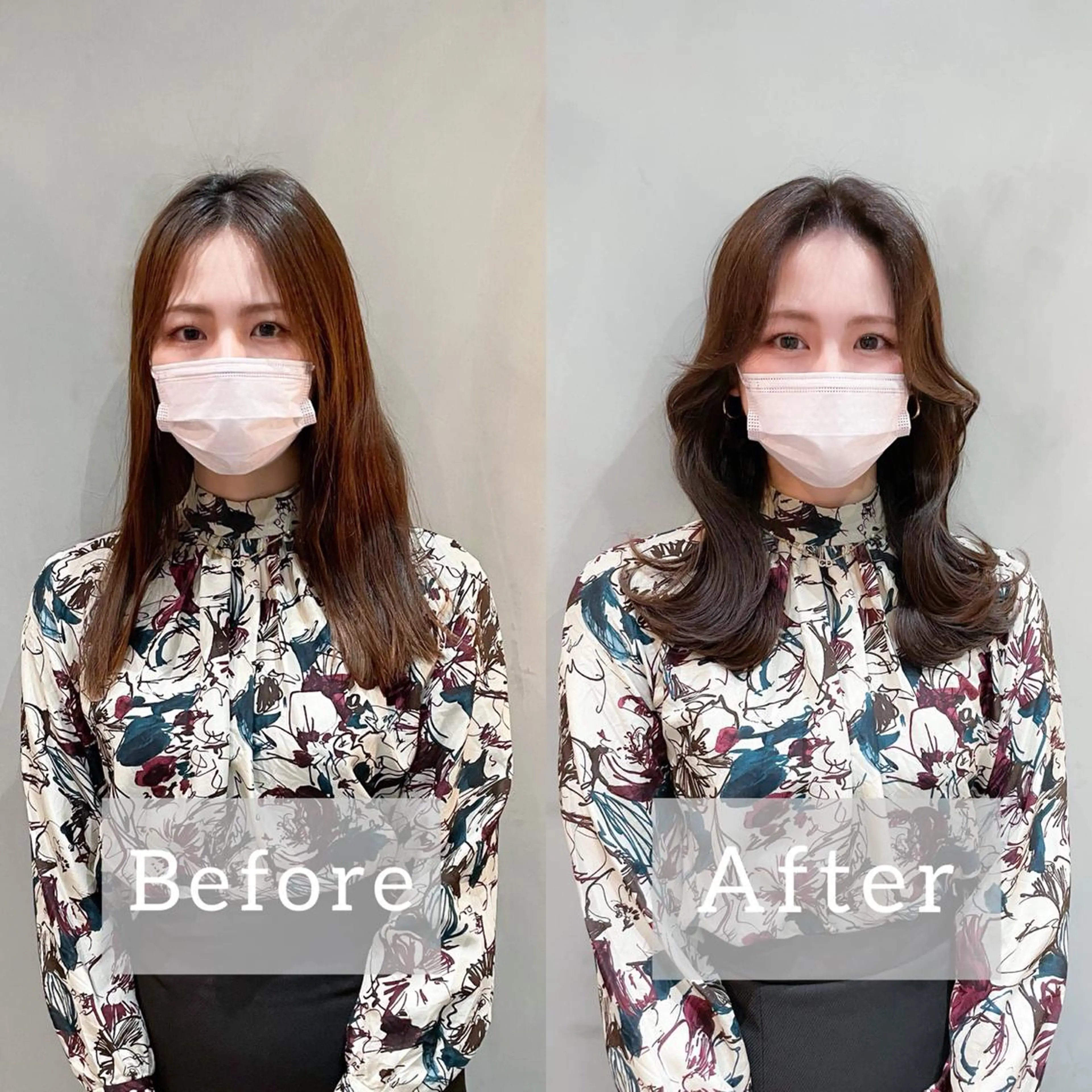 ミディアム ミディアムレイヤー くびれヘア 韓国風ヘア レイヤーカット LOMA🇰🇷 銀座のヘアスタイル