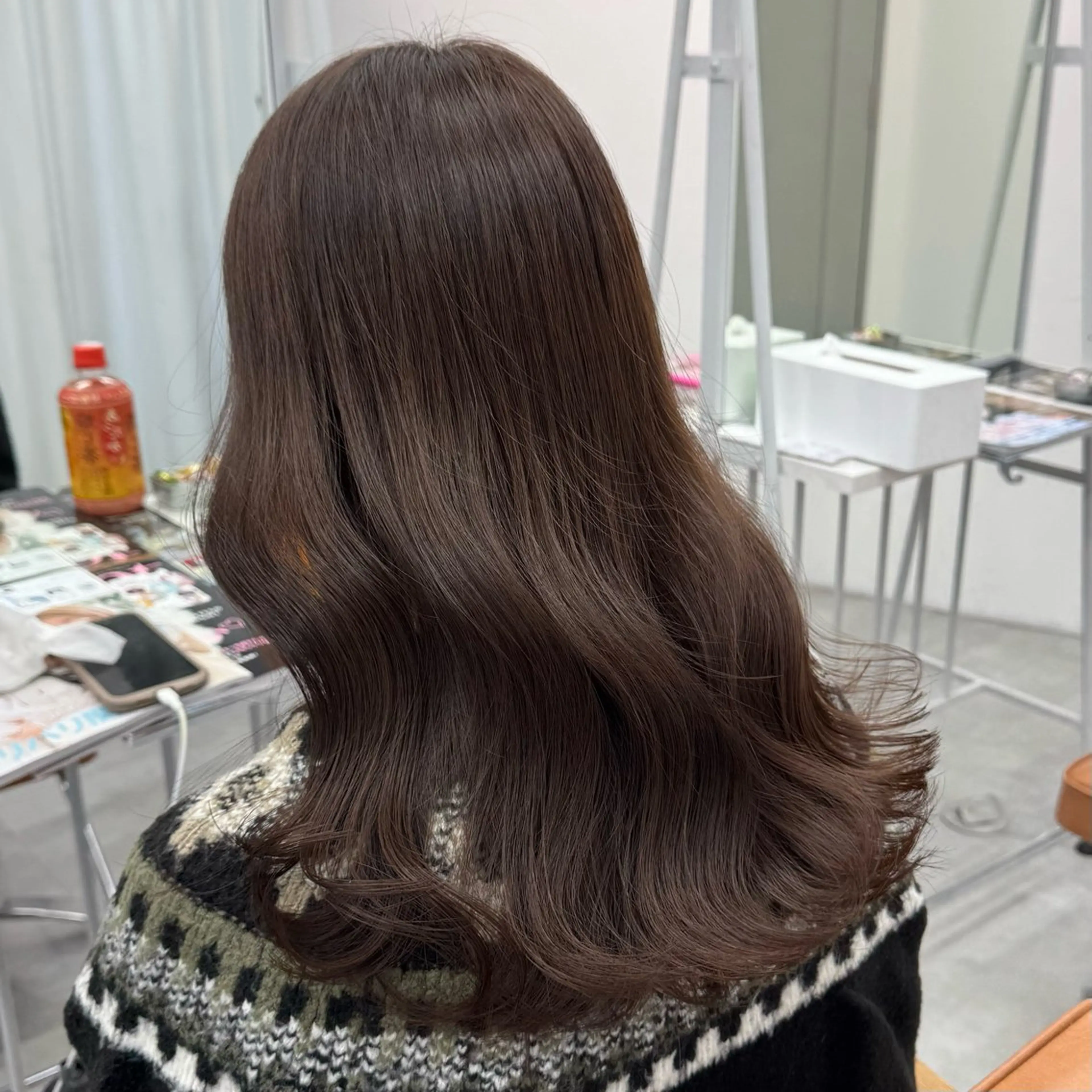 セミロング カラー ヘアアレンジ ブリーチなしカラー /ベージュ/安形翔のヘアスタイル