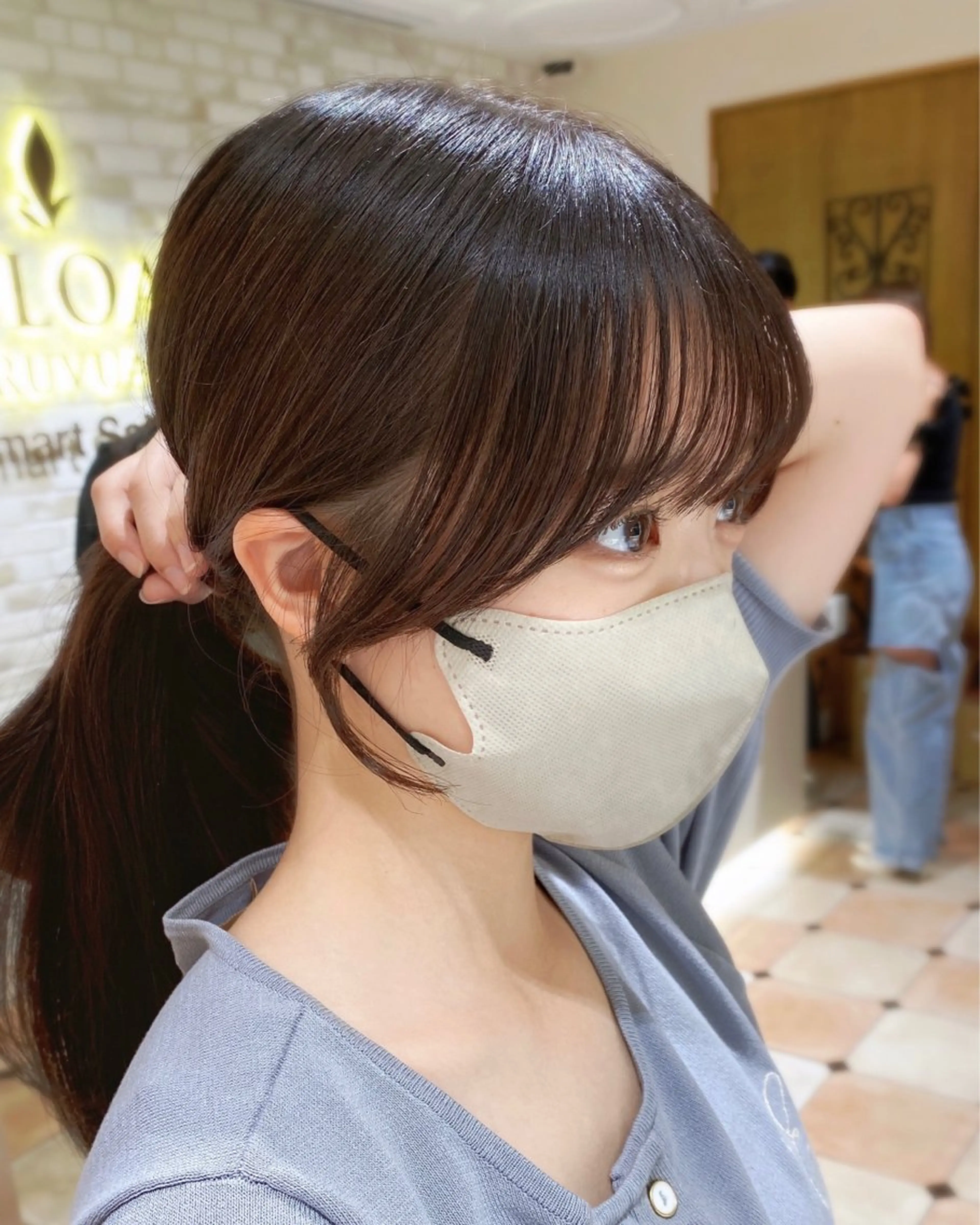 ミディアム カラー On所属・顔まわりカット🌟 くびれヘア/寺門遥輝のヘアスタイル