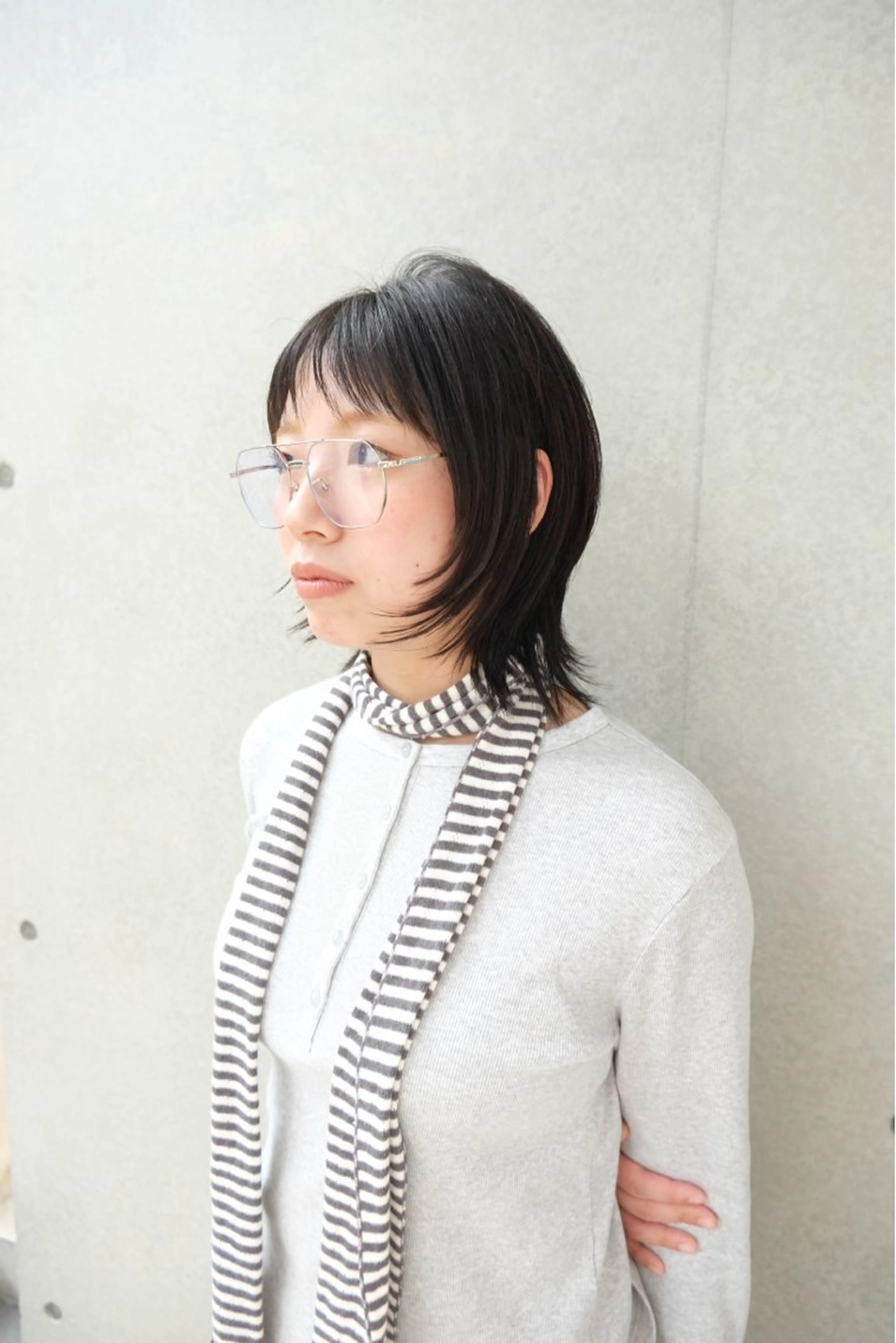 ミディアム ROCAReTA FOR HAIR 千本丸太町店所属・なかがきはな/ボブ/ レイヤー/パーマのヘアスタイル