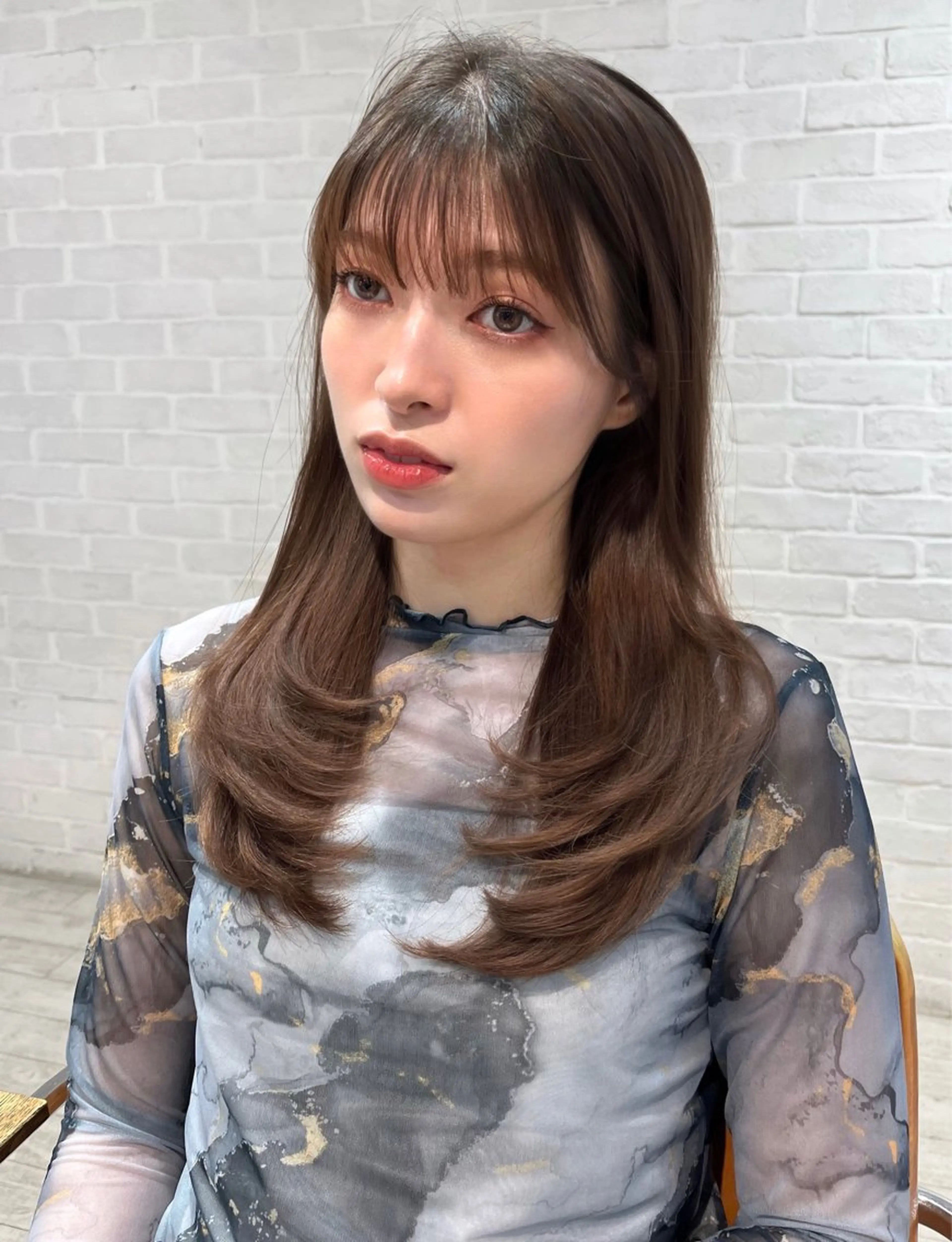 ロング カラー ベージュカラー ショコラベージュ レイヤーカット 【韓国ヘア×透明感 カラー】笹谷 莉未のヘアスタイル