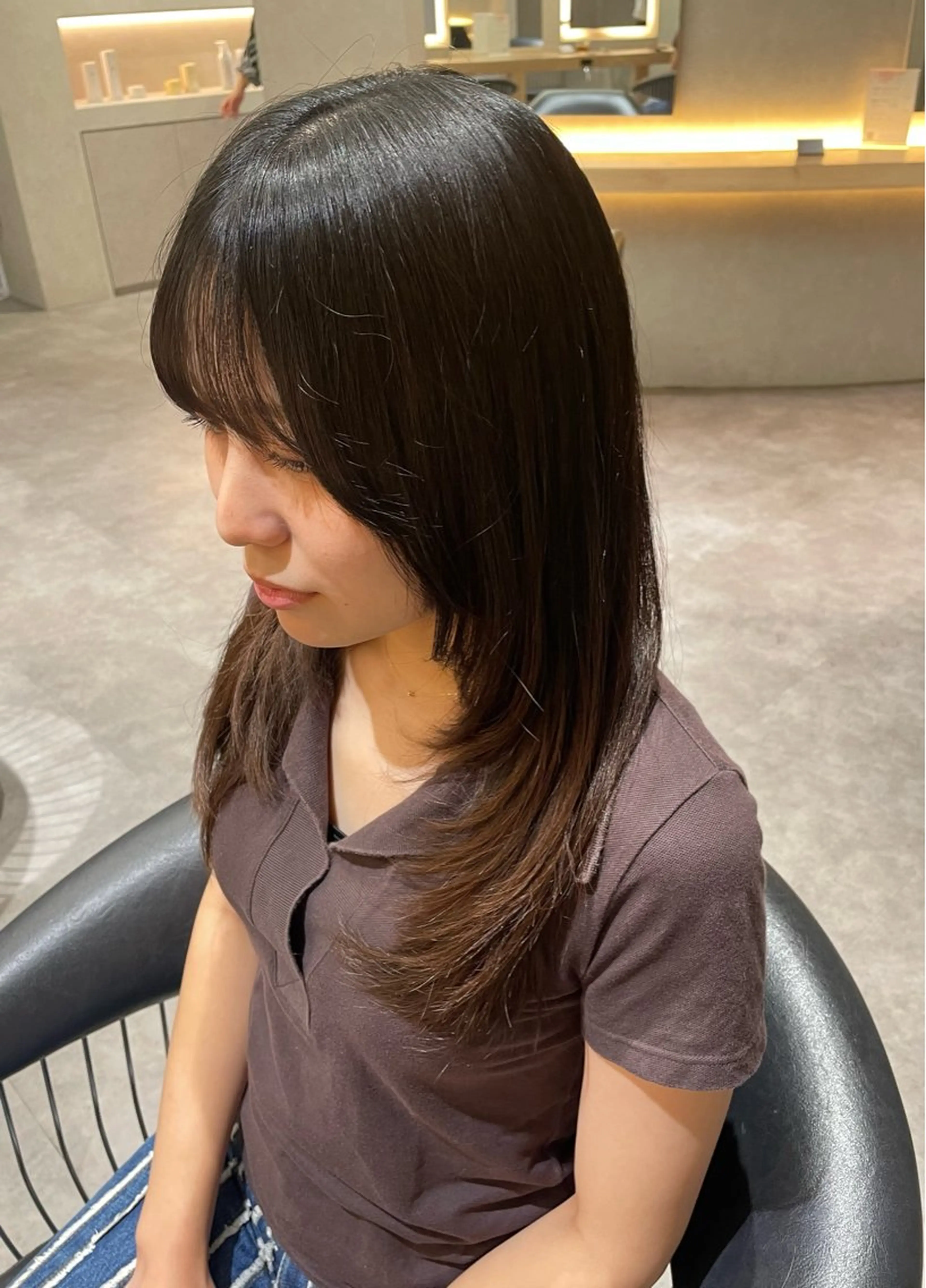 ロング 顔周りカット ハイレイヤー 姫カット レイヤーカット Earth長野駅前店所属・✨大草 裕理✨️のヘアスタイル