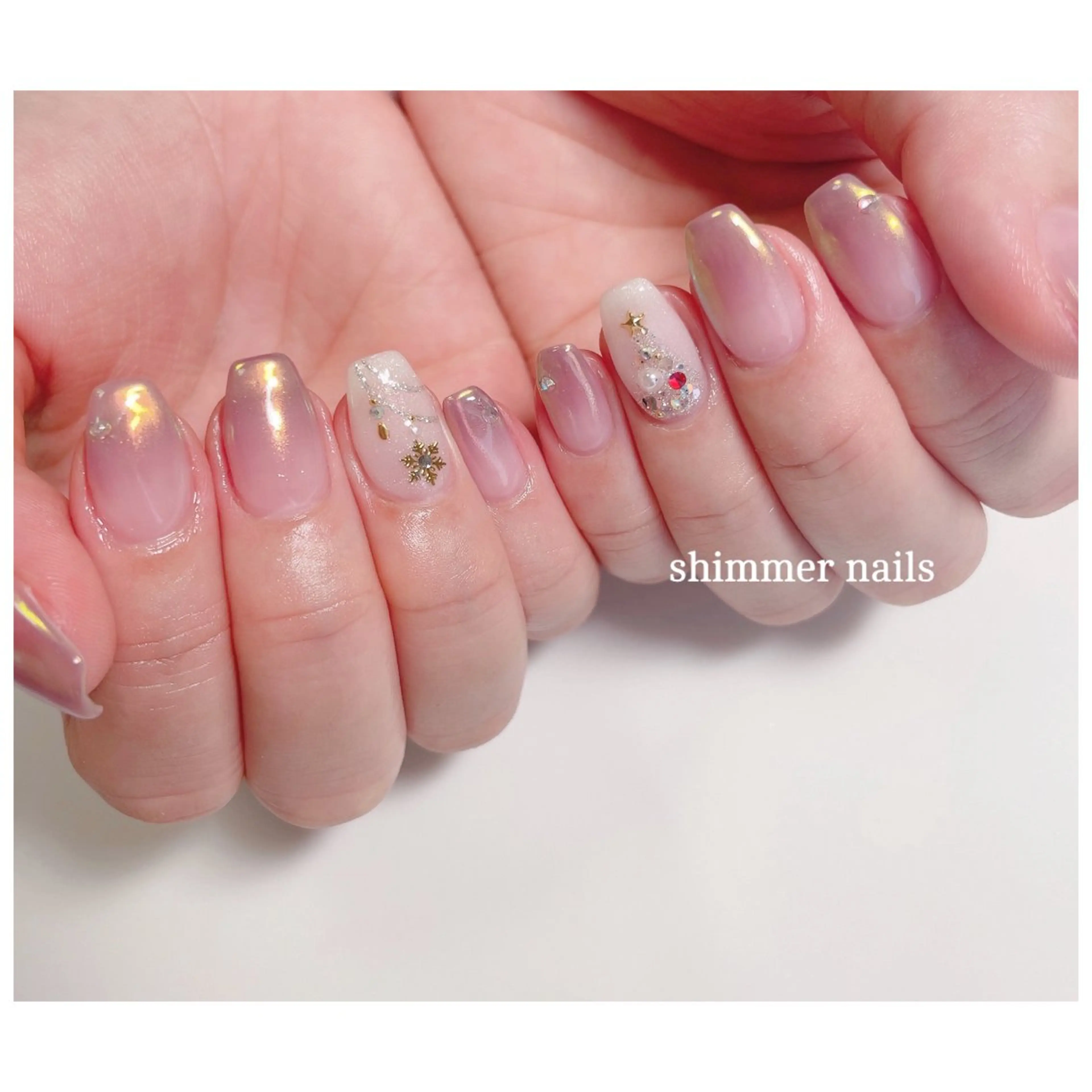 ネイル 冬ネイル クリスマス shimmer nailsのネイルデザイン