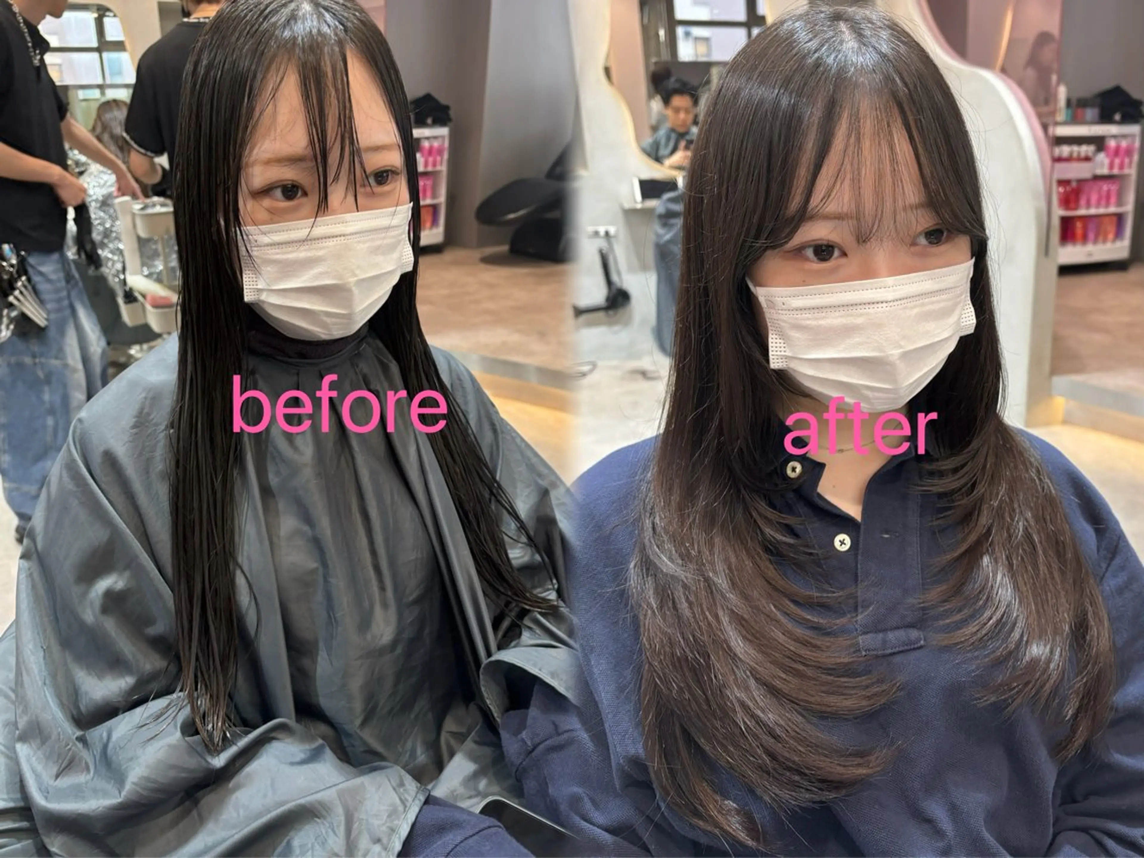 ロング カラー ハッシュカット カット ヘアカラー 縮毛矯正 似合わせカットカラー 吉田こうすけのヘアスタイル