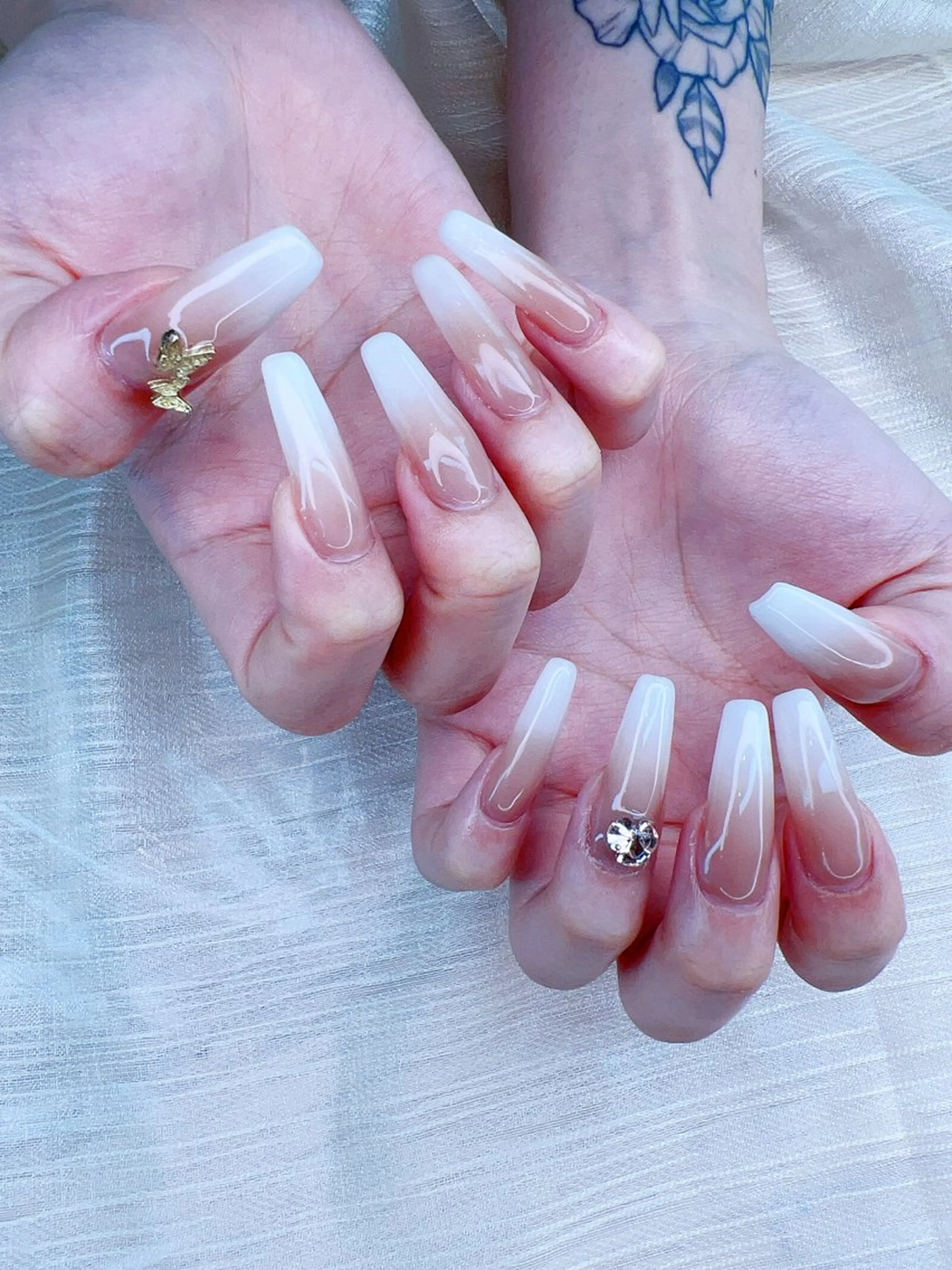 ネイル 長さ出し スカルプネイル シンプルネイル flora nailのネイルデザイン