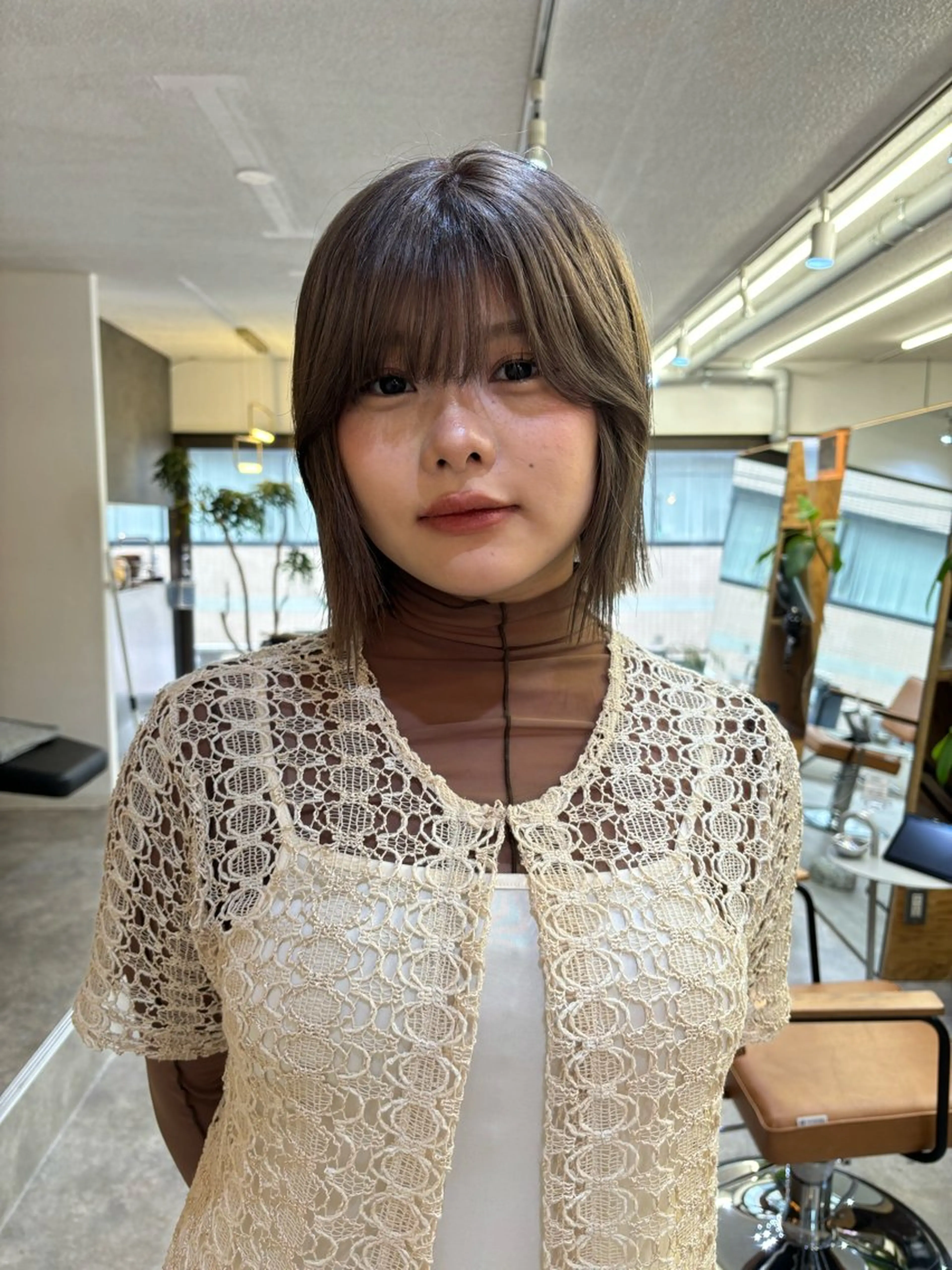 ミディアム カラー カット ヘアカラー トリートメント sakura🌸 レイヤー/nelkeのヘアスタイル