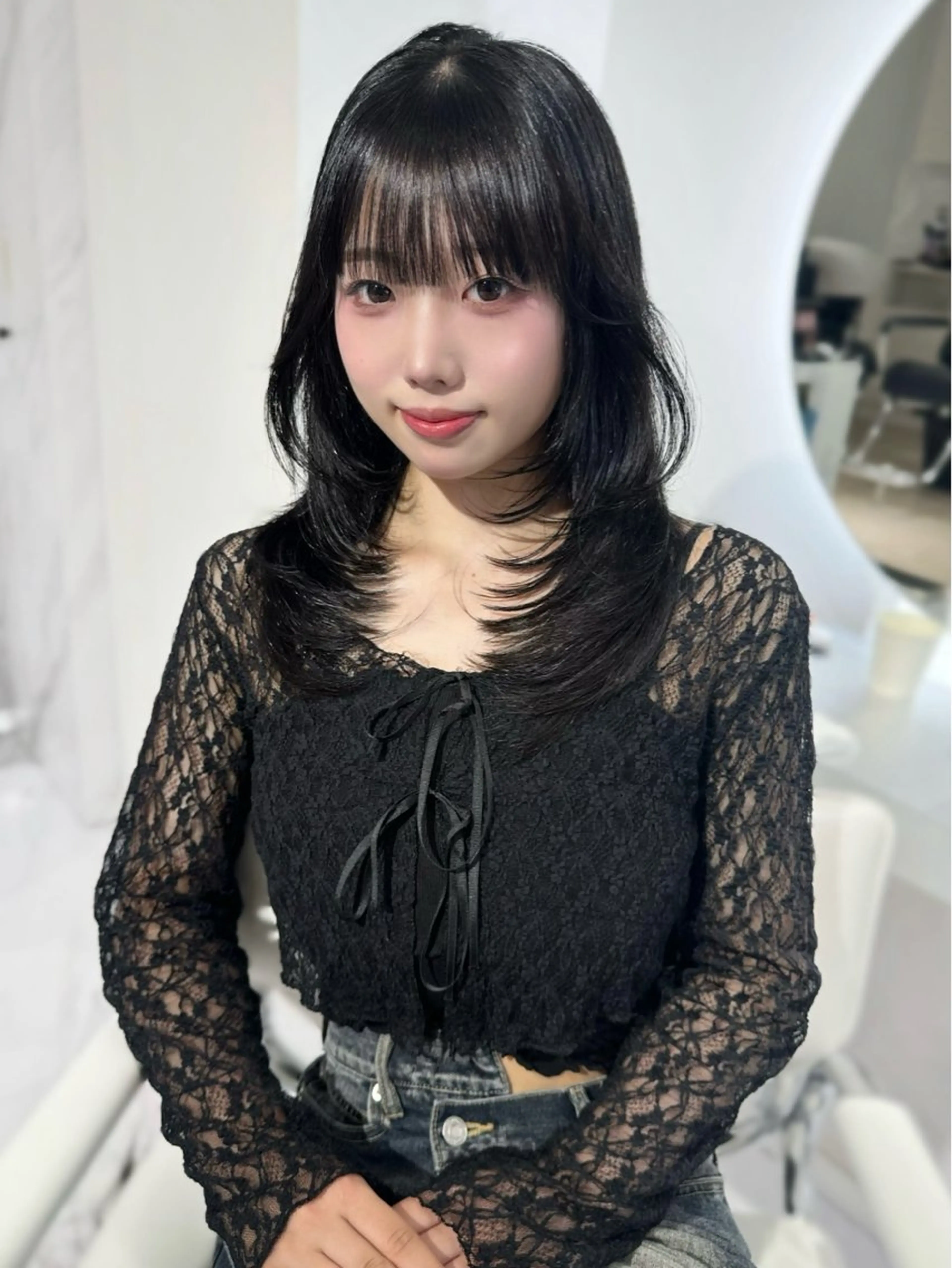 ミディアム カット ヘアカラー 上野/韓国hair 🤍MOEKA🤍のヘアスタイル
