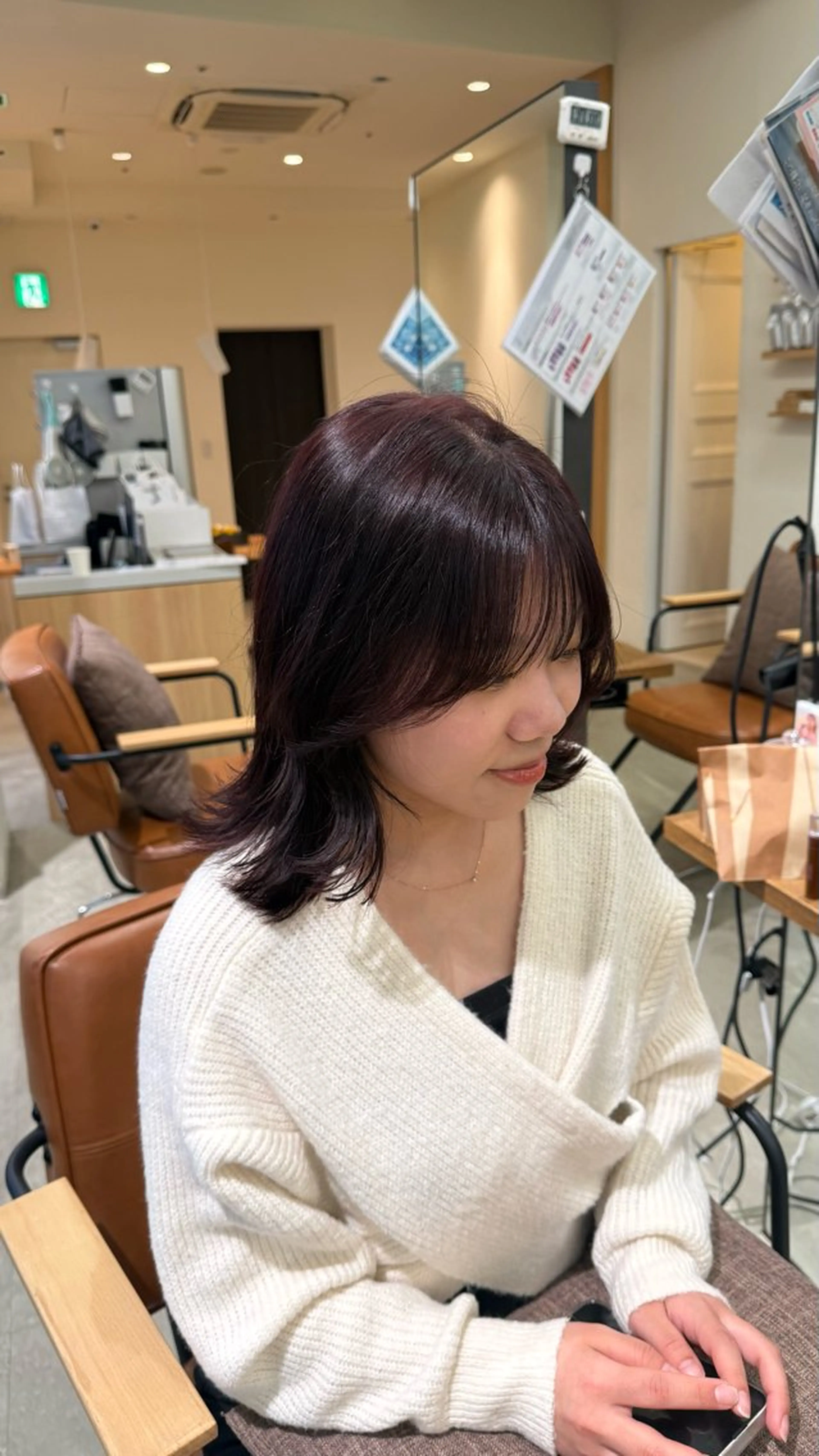 ミディアム カラー ボルドーカラー 髪質改善カラー専門/ 似合わせカット/といのヘアスタイル