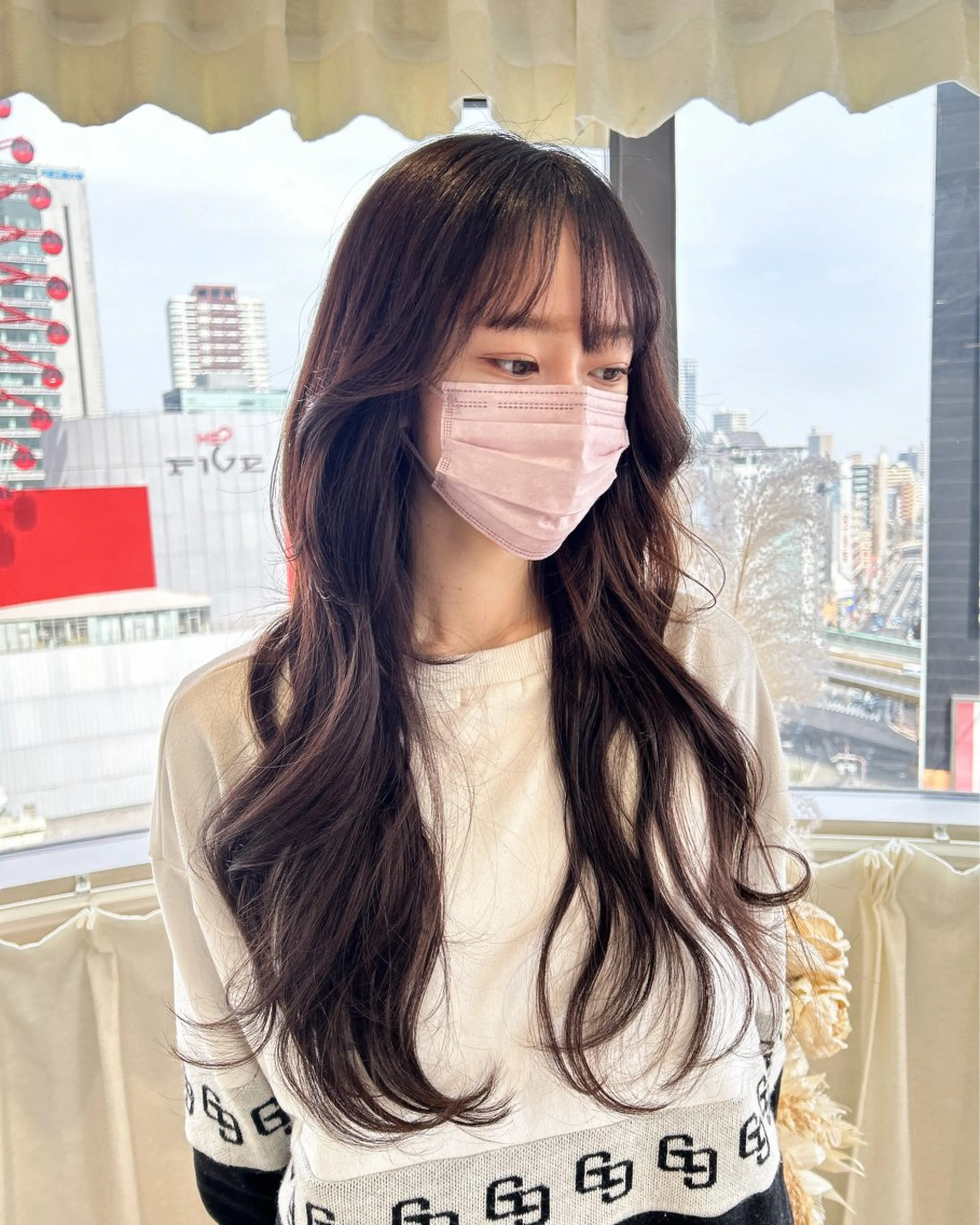 ロング エクステ 大阪ヘアカラー ブリーチmarinaのヘアスタイル