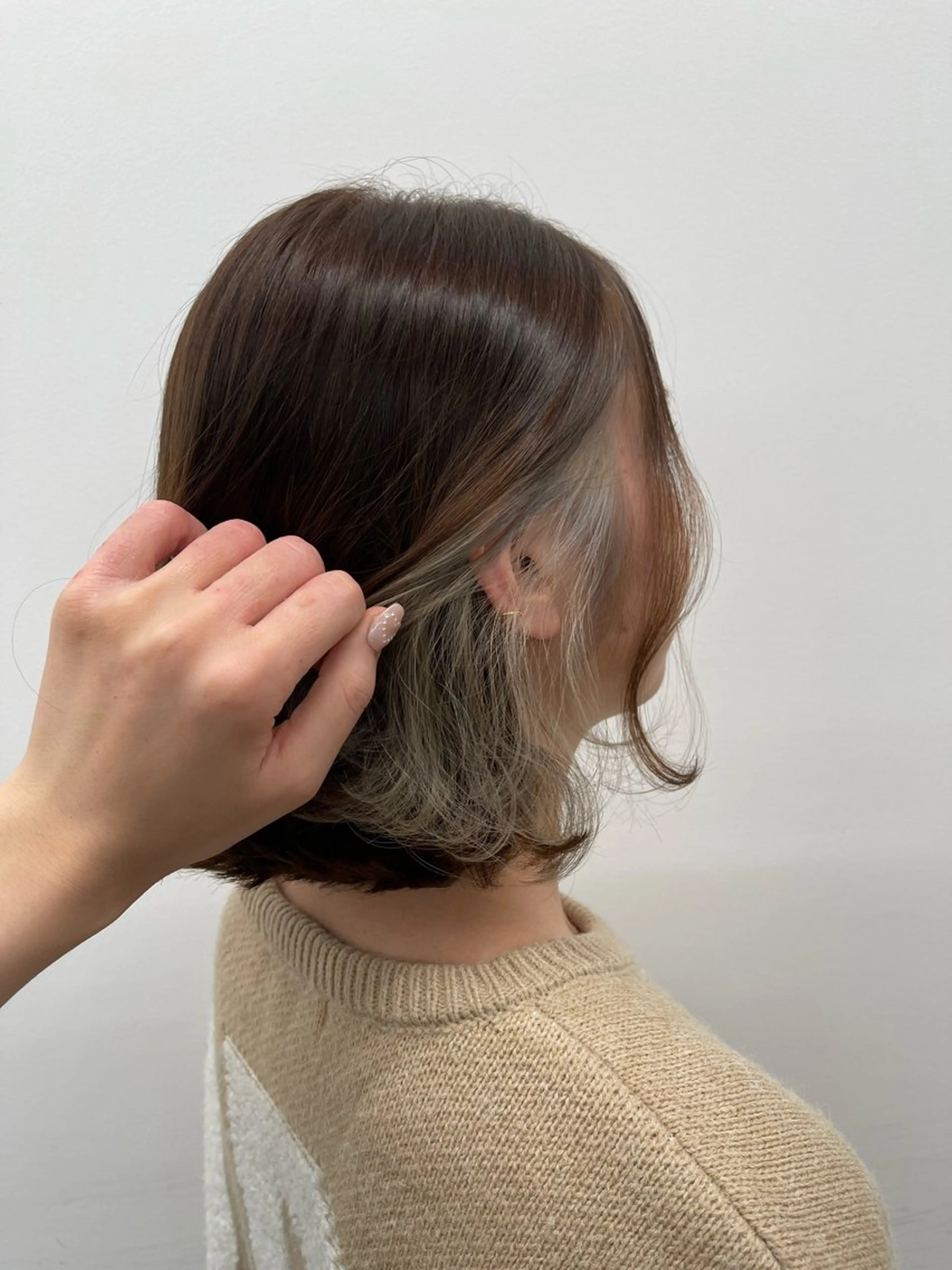 ミディアム ヘアカラー かめい りなのヘアスタイル