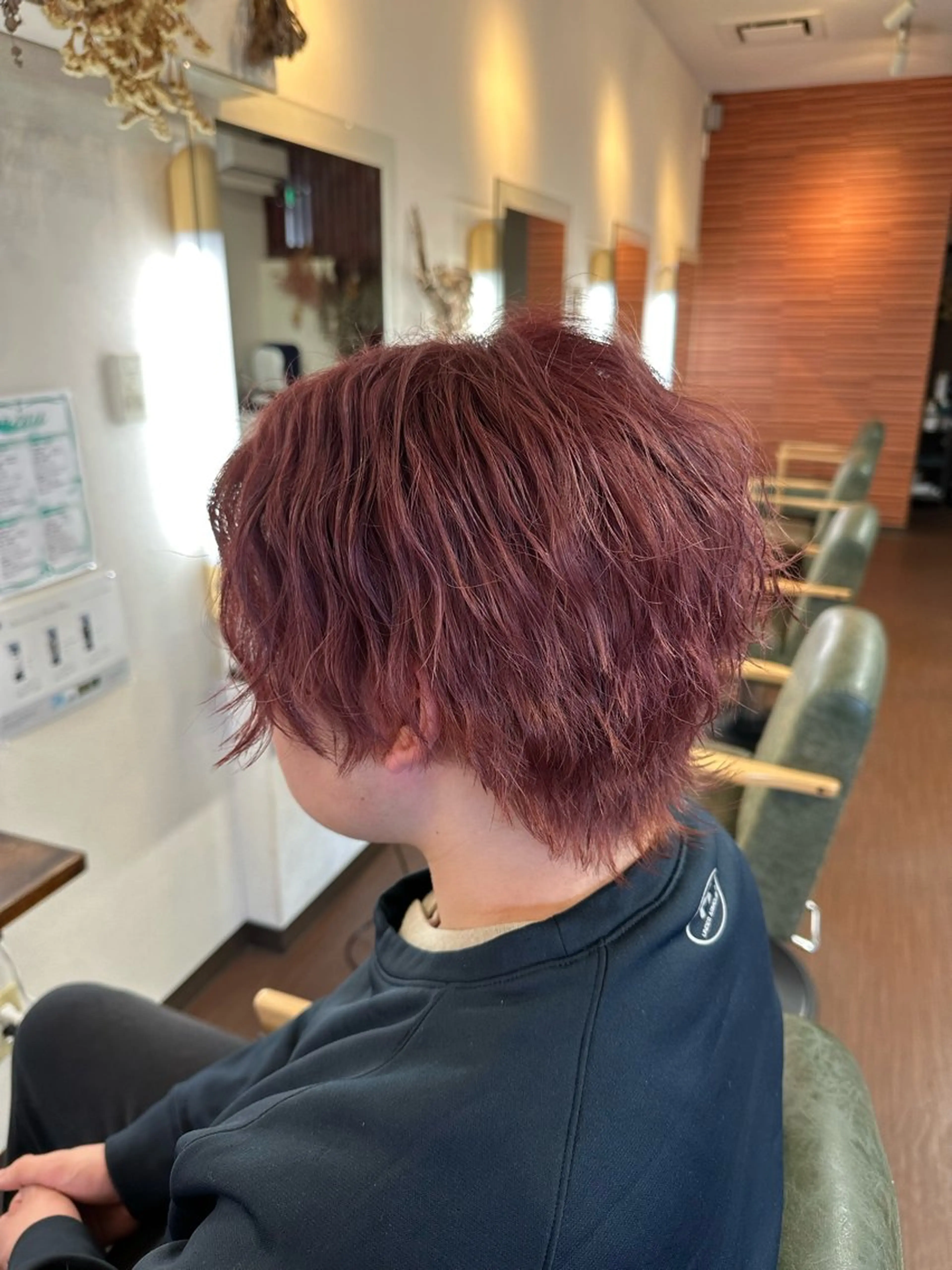 カラー メンズ ピンクカラー Glanzhair 🫧‪菊池柊真🫧のヘアスタイル