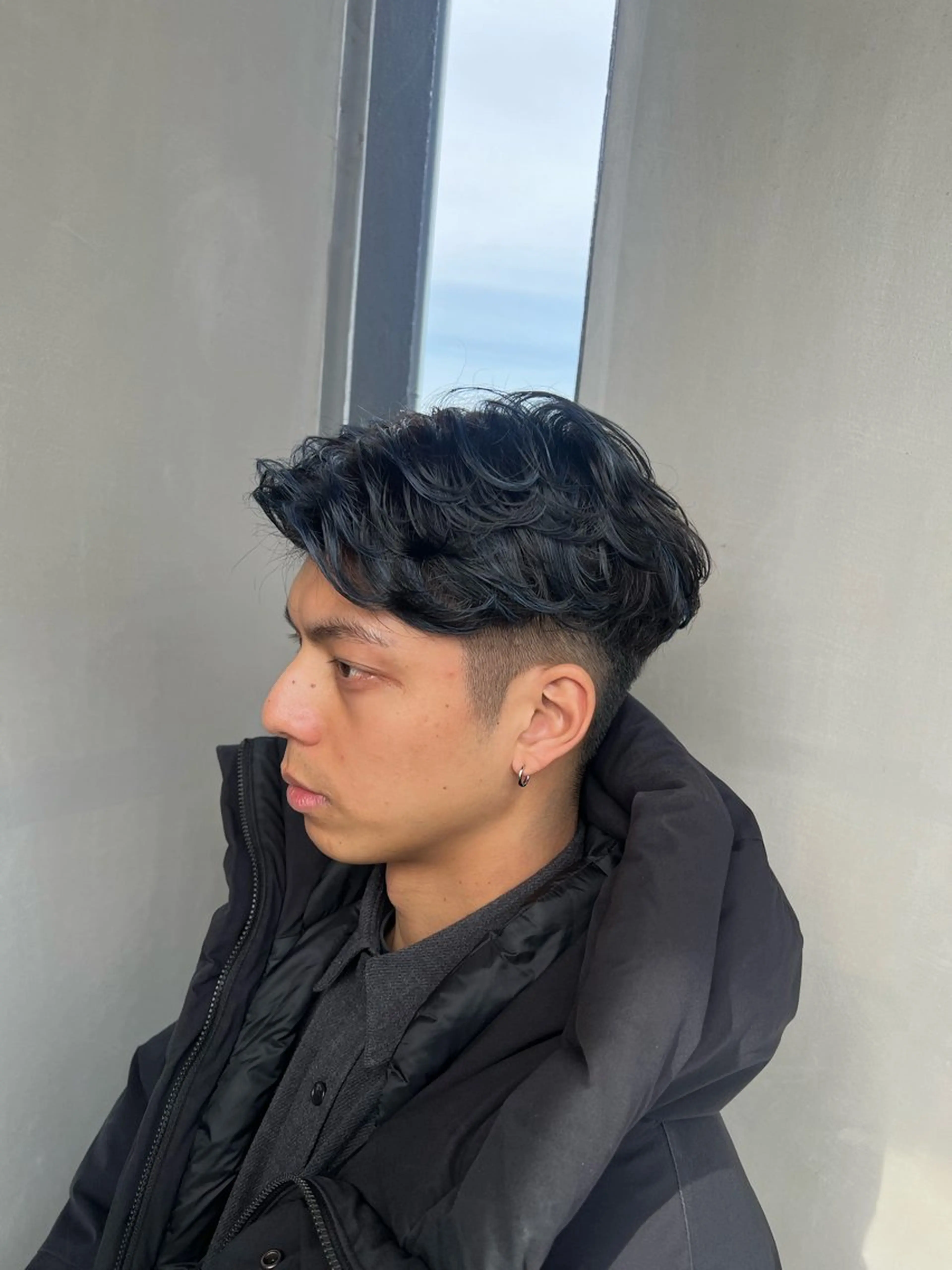 パーマ メンズ カット パーマ トリートメント ダブルカラー寒色系 ボリューム改善ハヤトのヘアスタイル