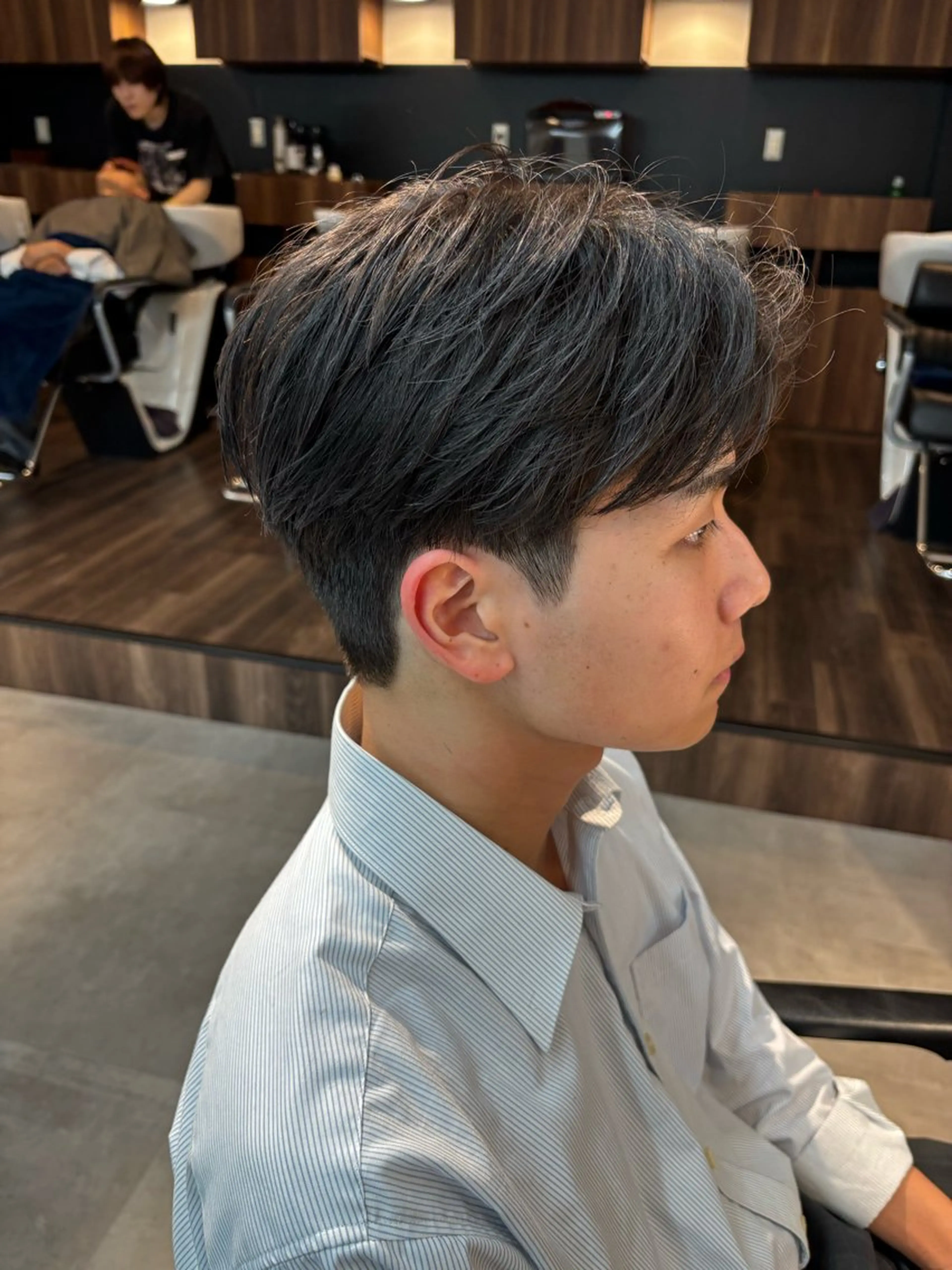 メンズ メンズショート カット 保立メンズカット 千葉駅フェザーパーマのヘアスタイル