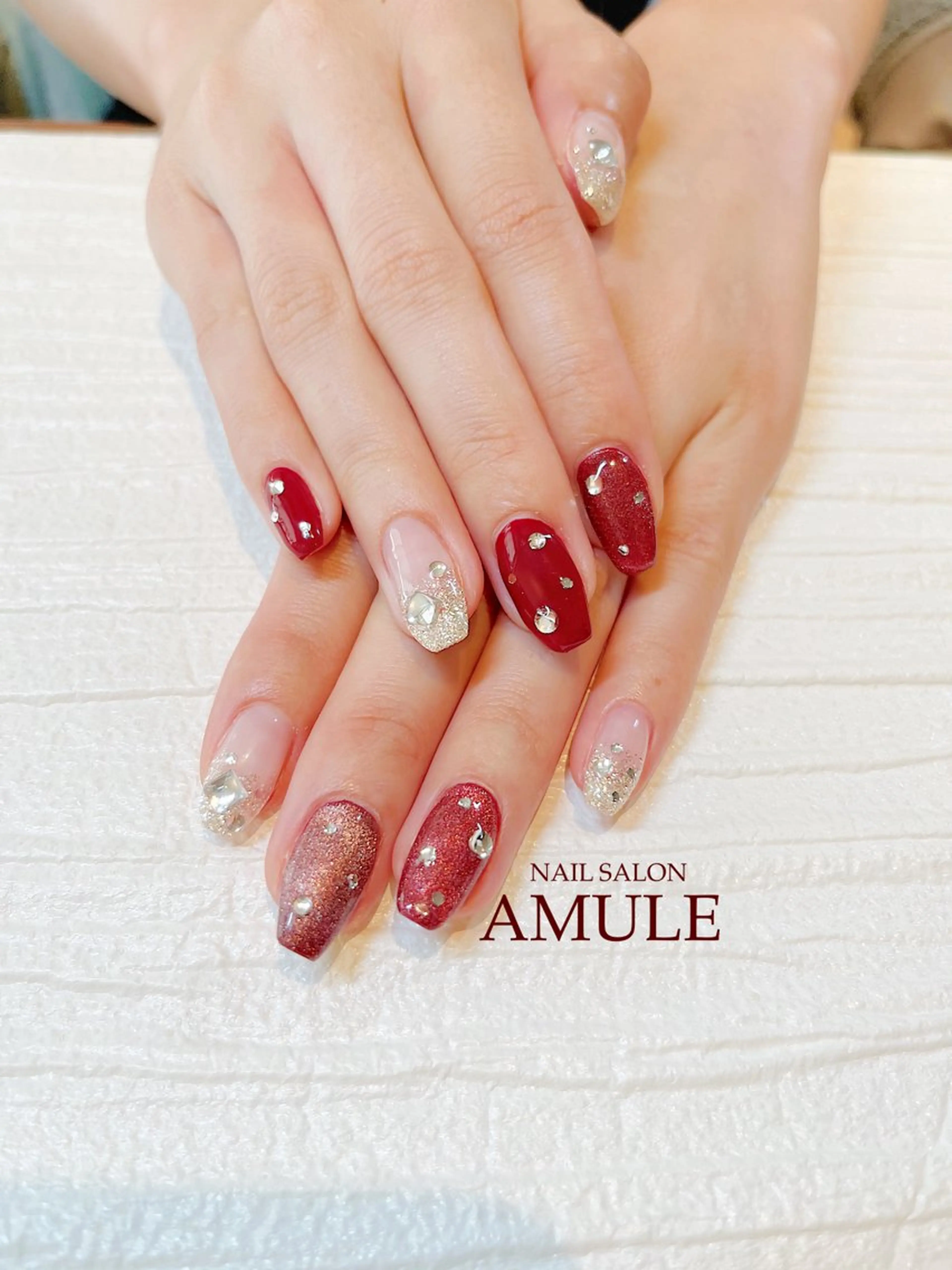 ネイル アートネイル ジェルネイル グラデーション ラメ(グリッター) ラメグラデーション ハンドネイル NAILSALON AMULEのネイルデザイン