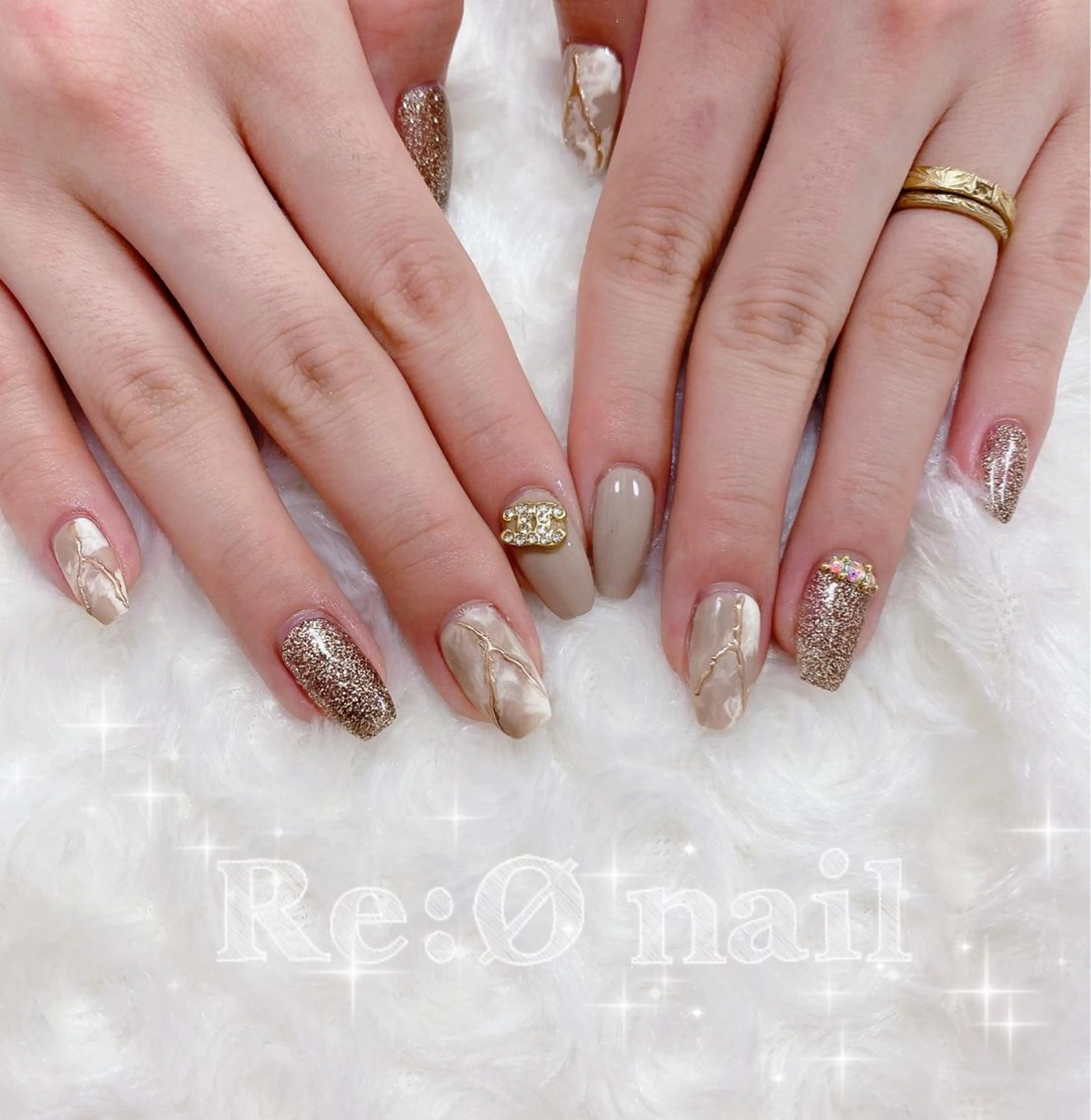 ネイル 大理石ネイル(マーブル) ハンドネイル Re:Ø nail 🩵TSUJIのネイルデザイン