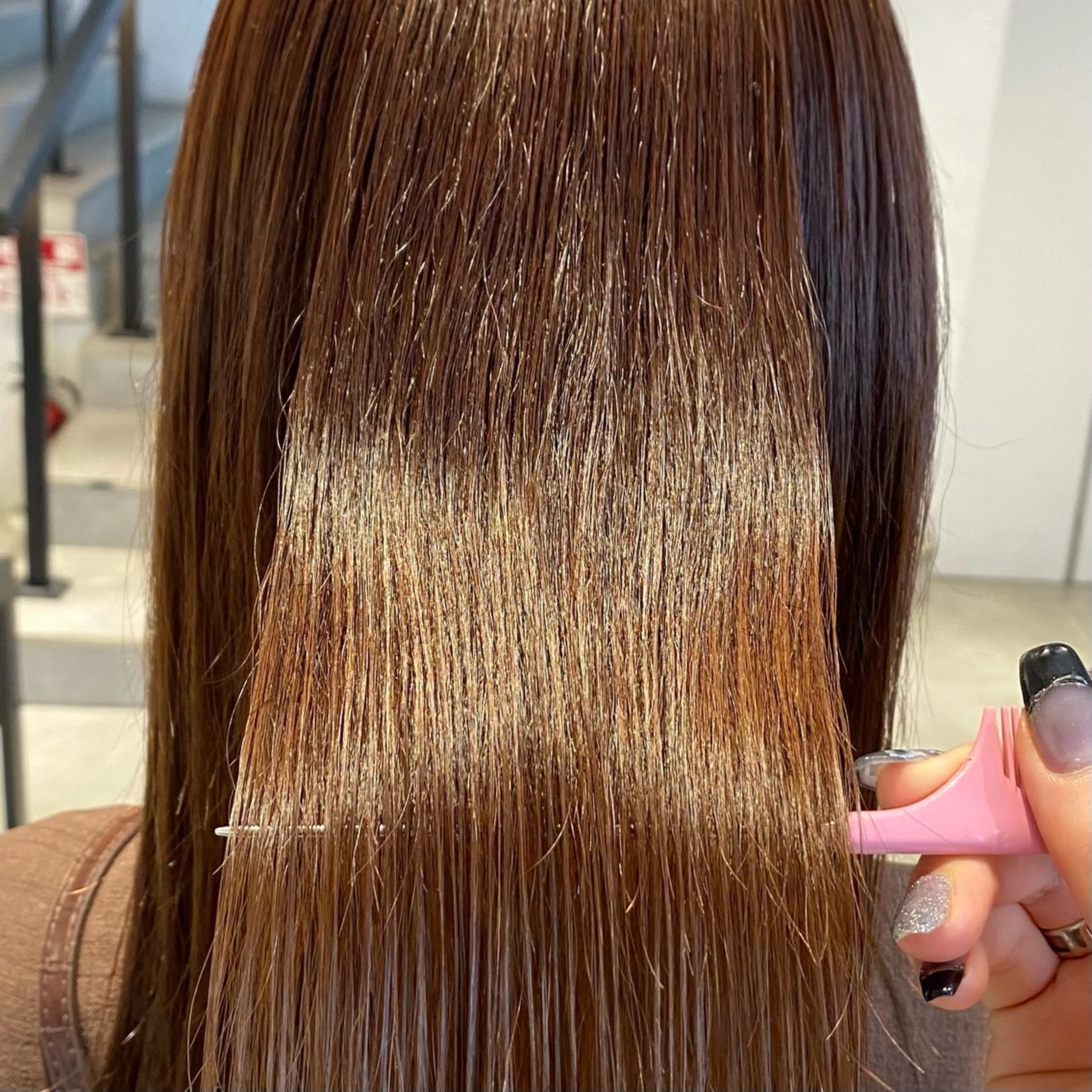 ロング 酸性ストレート・ メンズ 三原 楊子のヘアスタイル