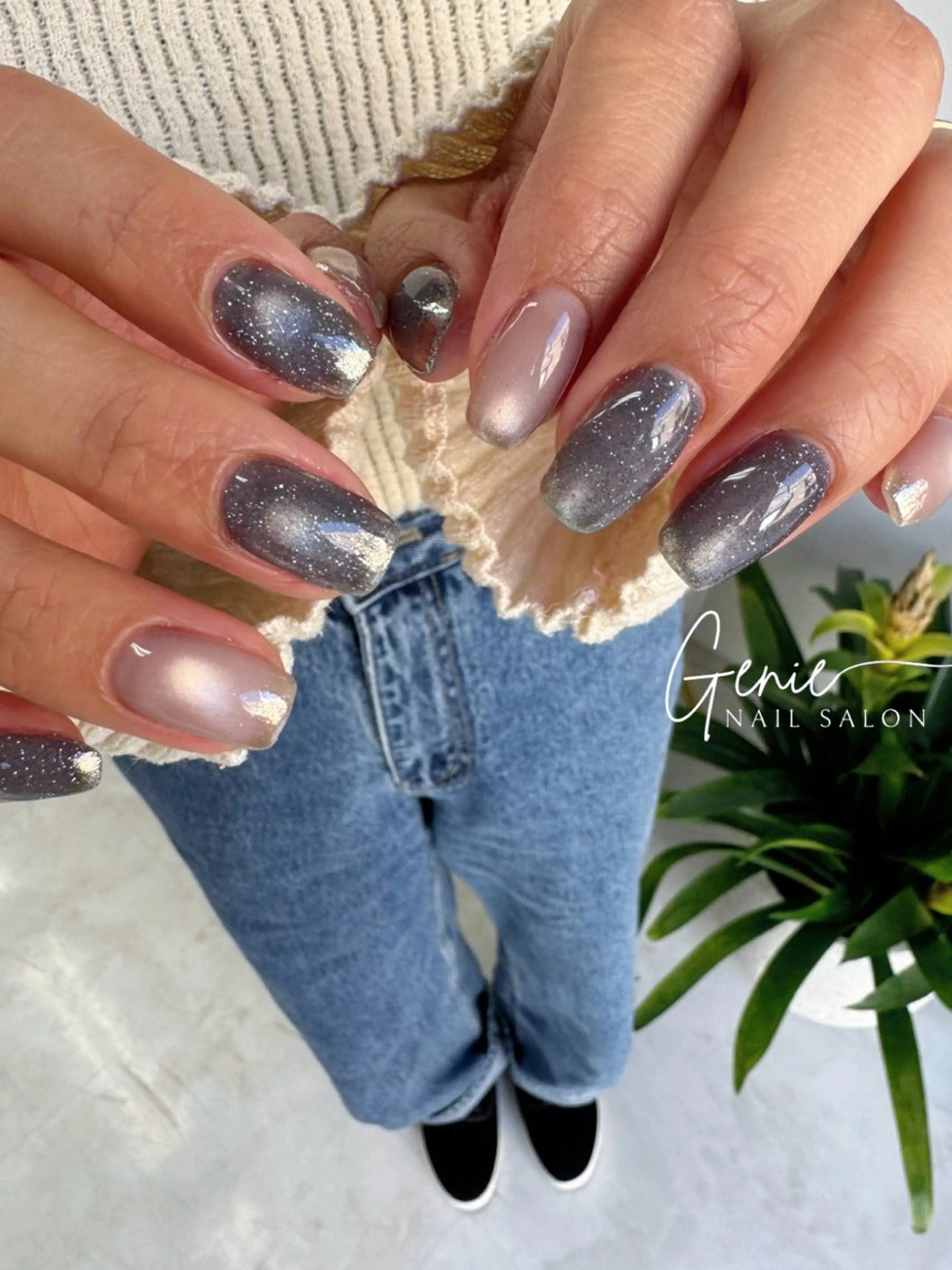 ネイル フラッシュネイル マグネットネイル ハンドネイル Nail salon Genie所属・Nail salon Genieのネイルデザイン