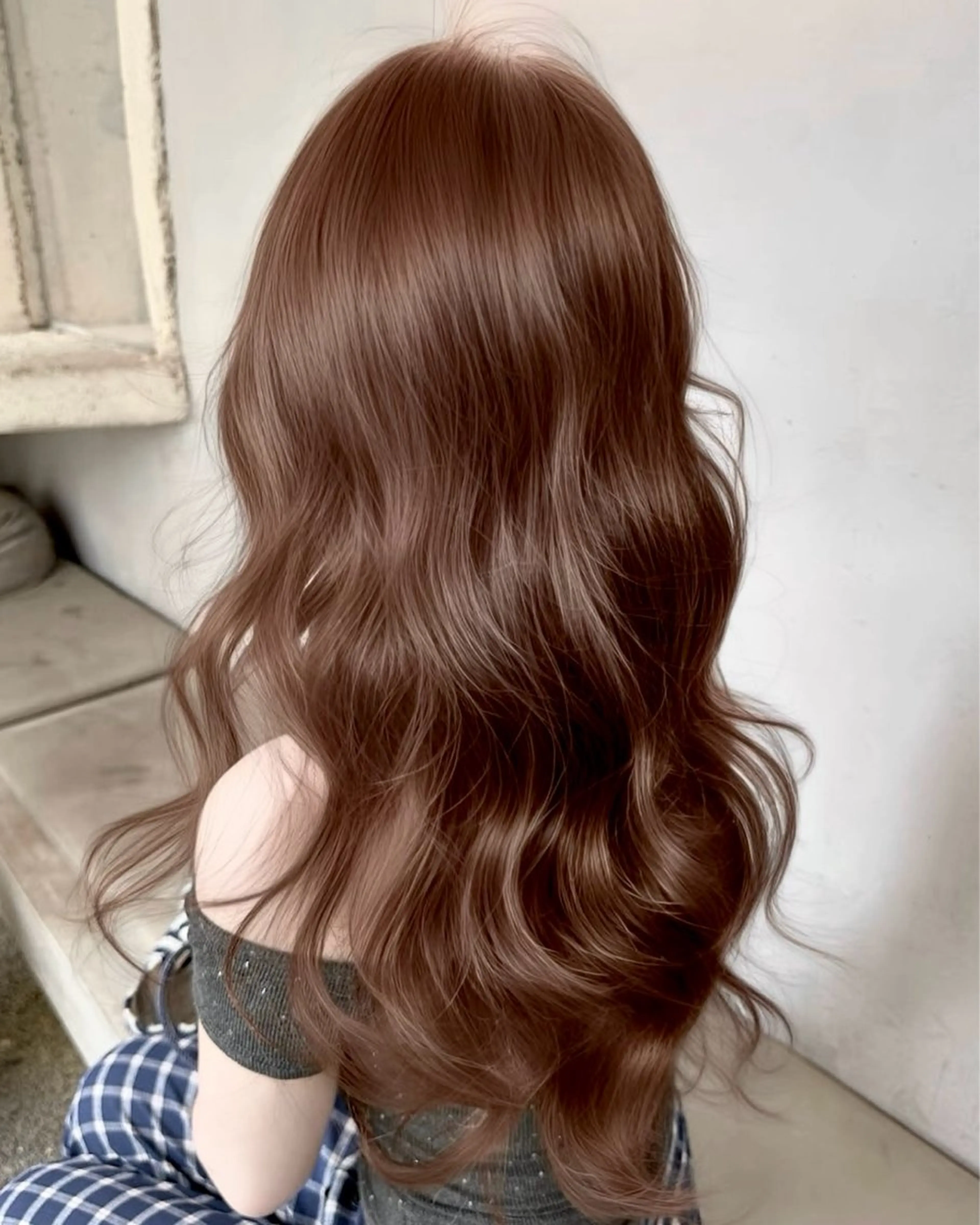 ロング カラー ヘアカラー トリートメント ヘッドスパ うる艶韓国ヘア 🤍りんのヘアスタイル