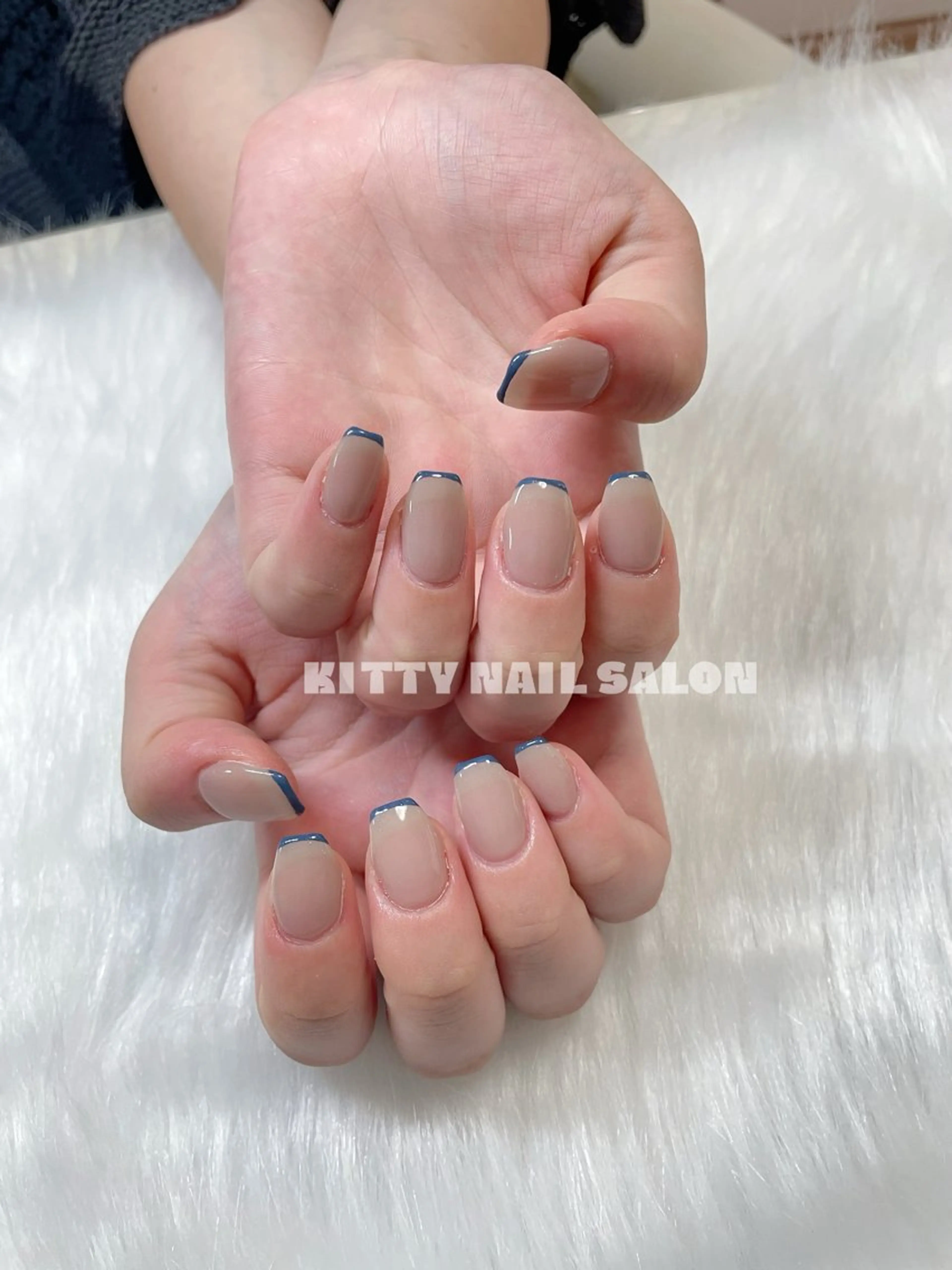ネイル アートネイル フレンチネイル グラデーション 韓国ネイル マグネットネイル ハンドネイル kitty nail salonのネイルデザイン