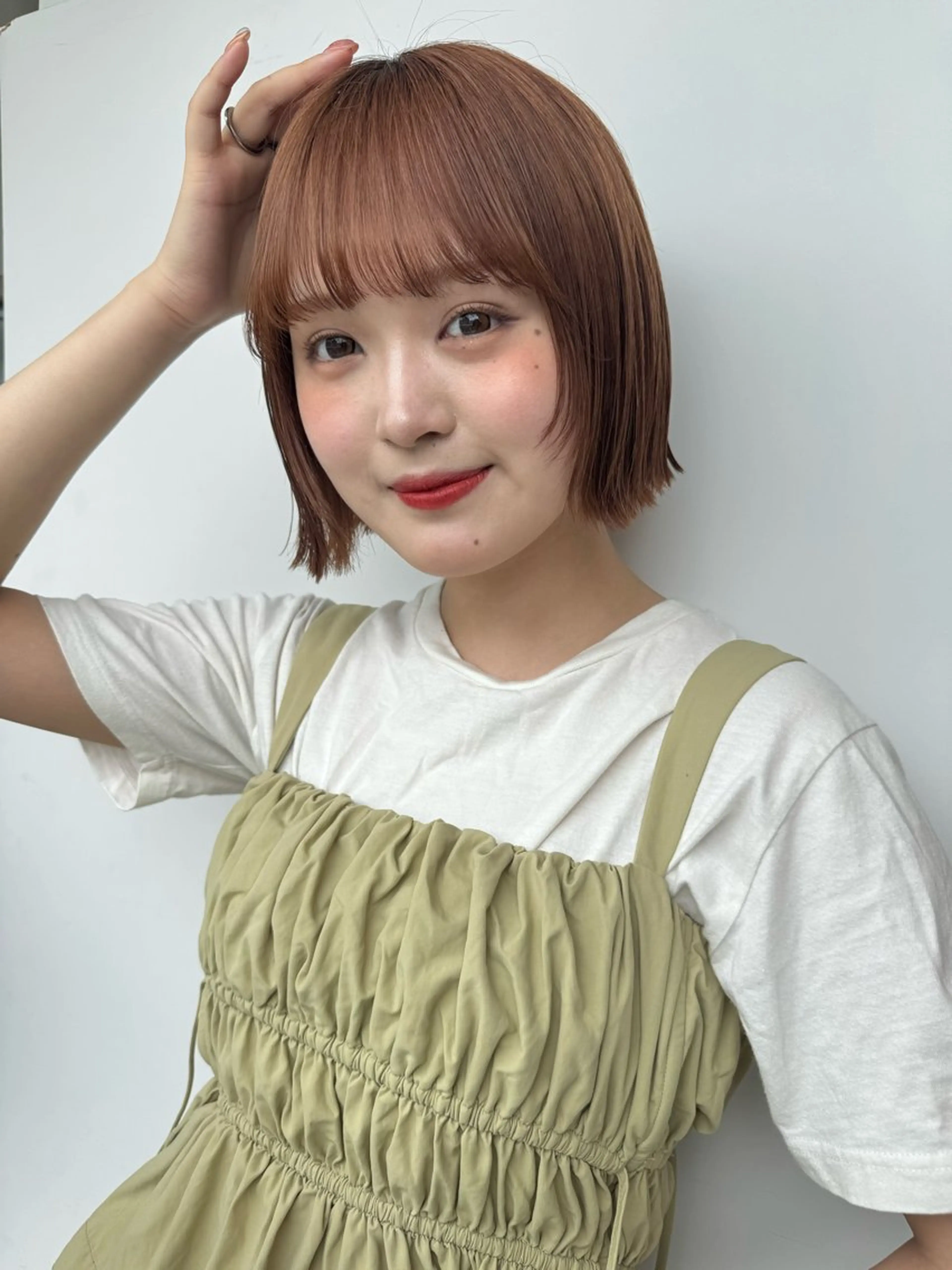 ショート 暖色／艶髪／ボブ／ ピンク🎀／MARIのヘアスタイル