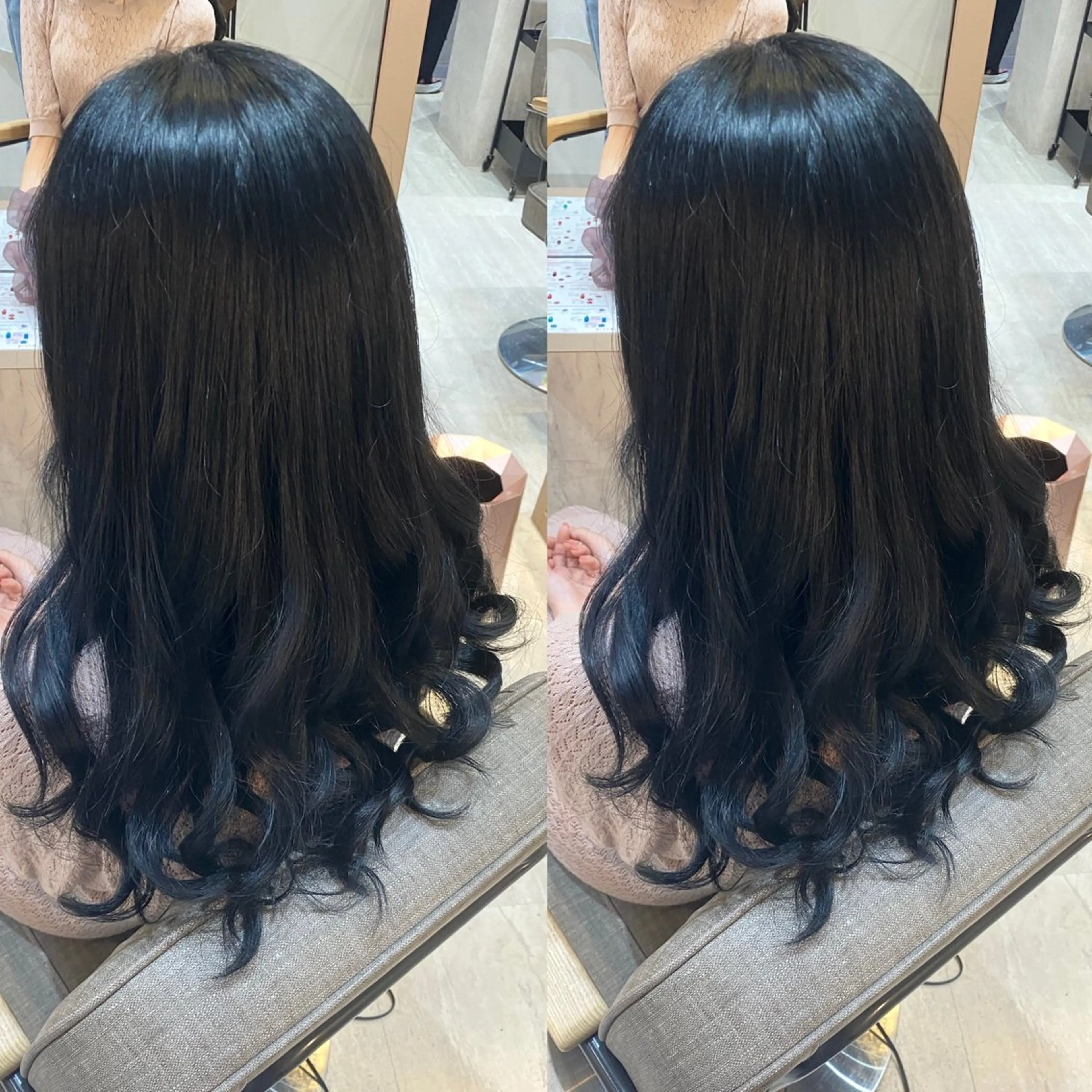 ロング カラー 黒髪 ブルーカラー ブルーブラック 🦋‪NANA🦋‪ /韓国風/束感まつ毛のマツエク・マツパデザイン