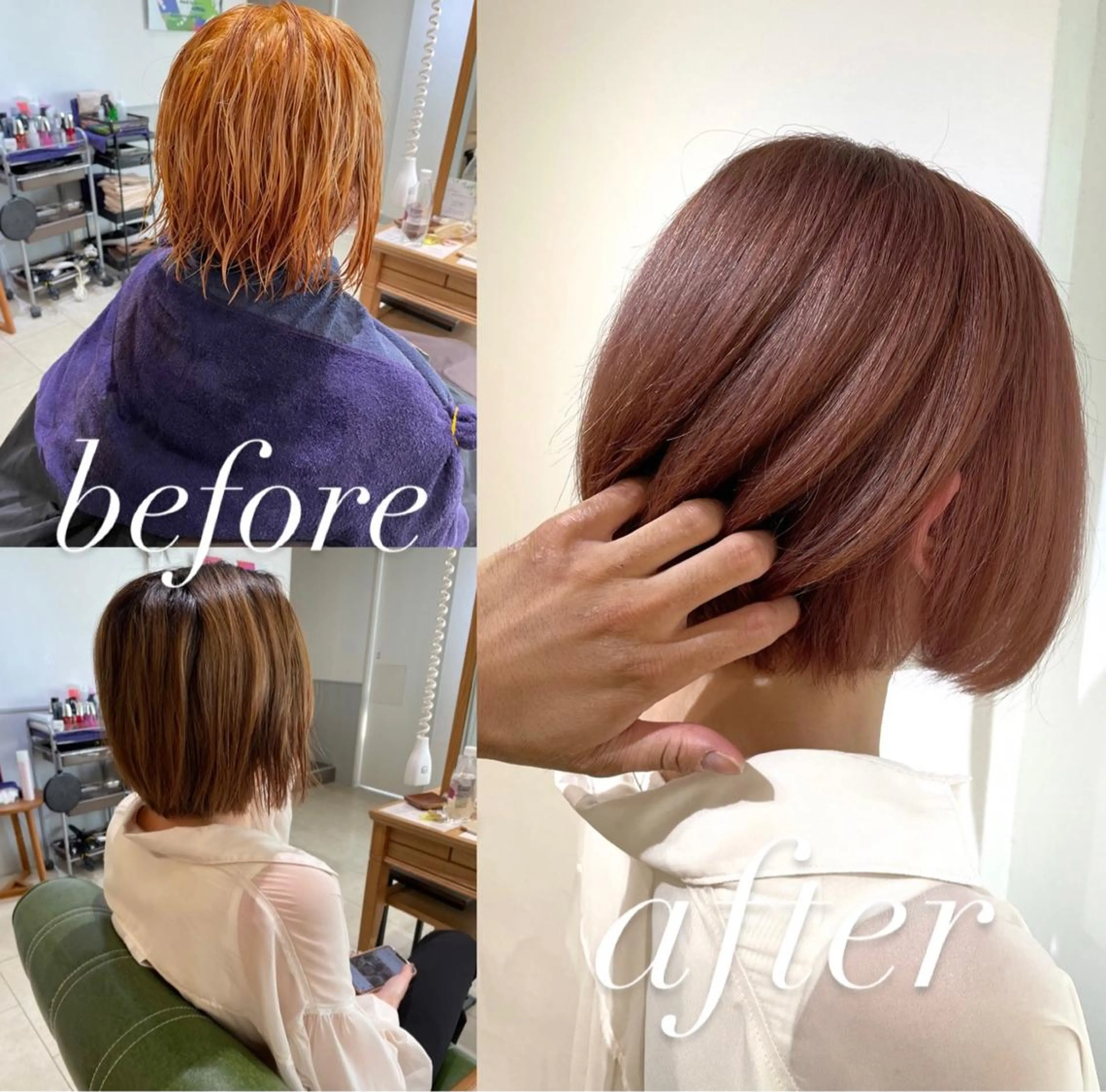 ショート カラー ベージュカラー ブリーチ ケアブリーチ カット ヘアカラー トリートメント 過去一の柔髪ヘア 🌿IVYjoureのヘアスタイル
