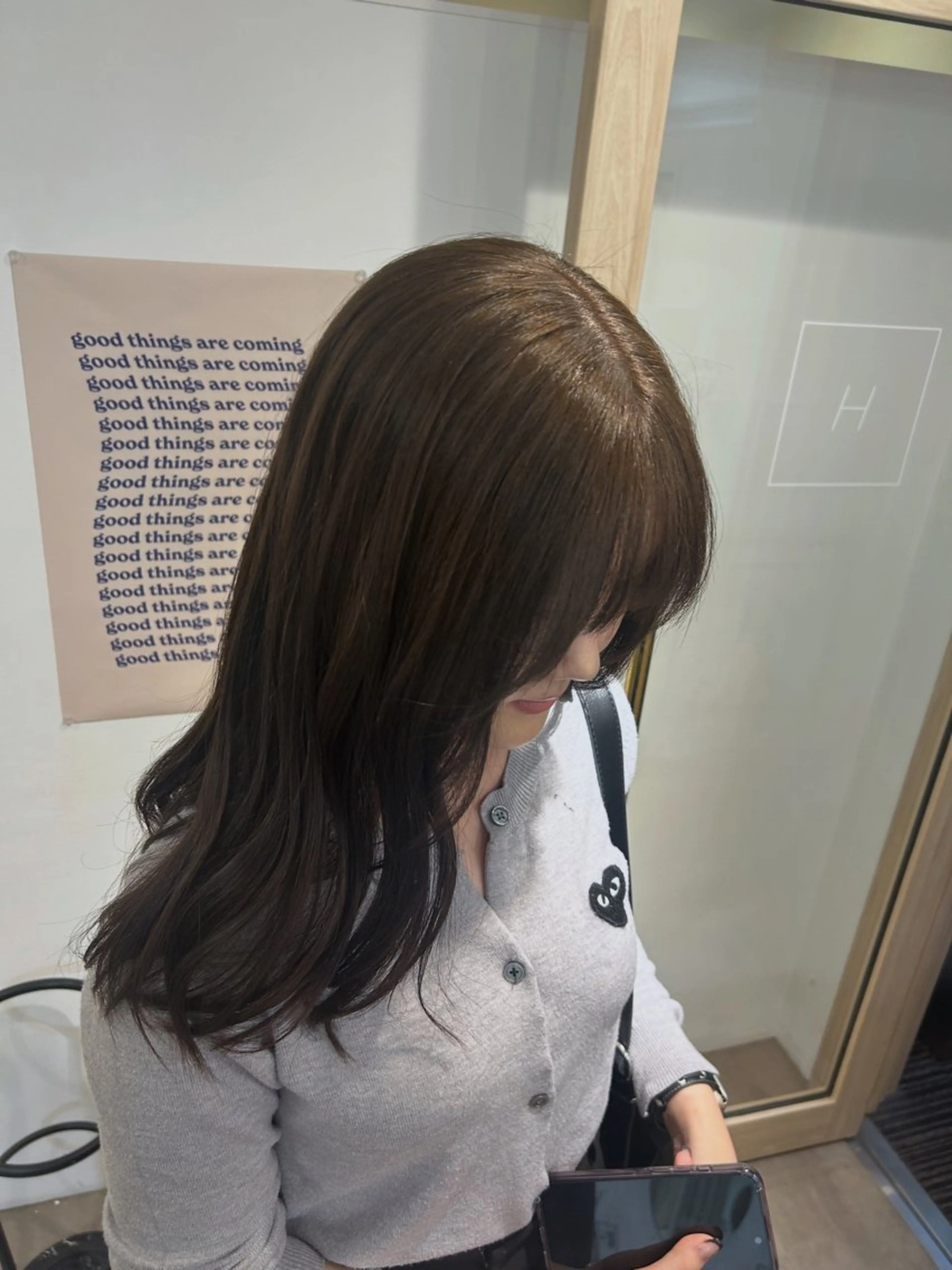 セミロング カット ヘアカラー トリートメント オリーブ/ ナカミネアキナのヘアスタイル