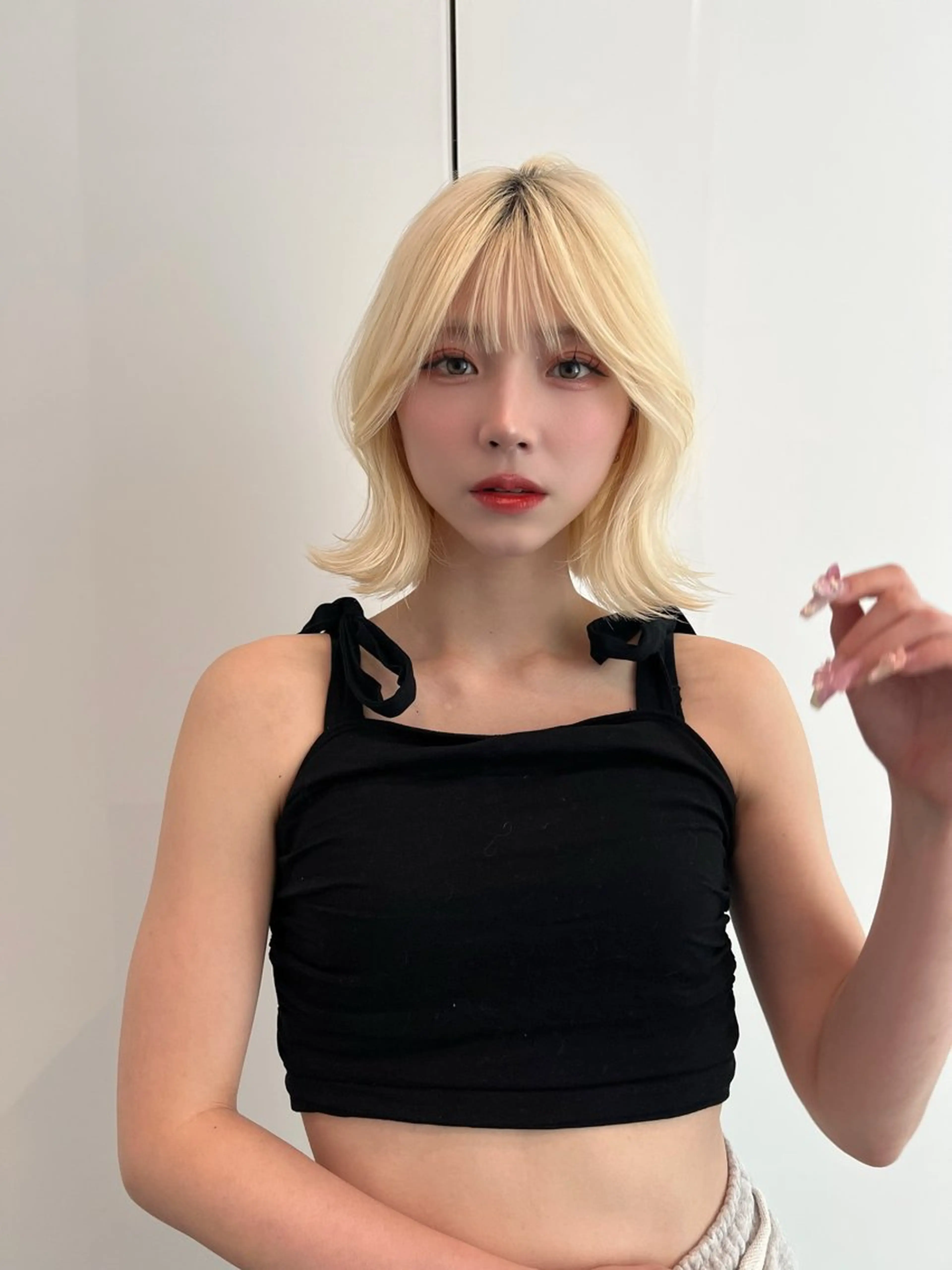 ミディアム カラー カット ヘアカラー トリートメント belle   表参道　terrace所属・抜きっぱなしブロンド /ハイトーン/カナタのヘアスタイル