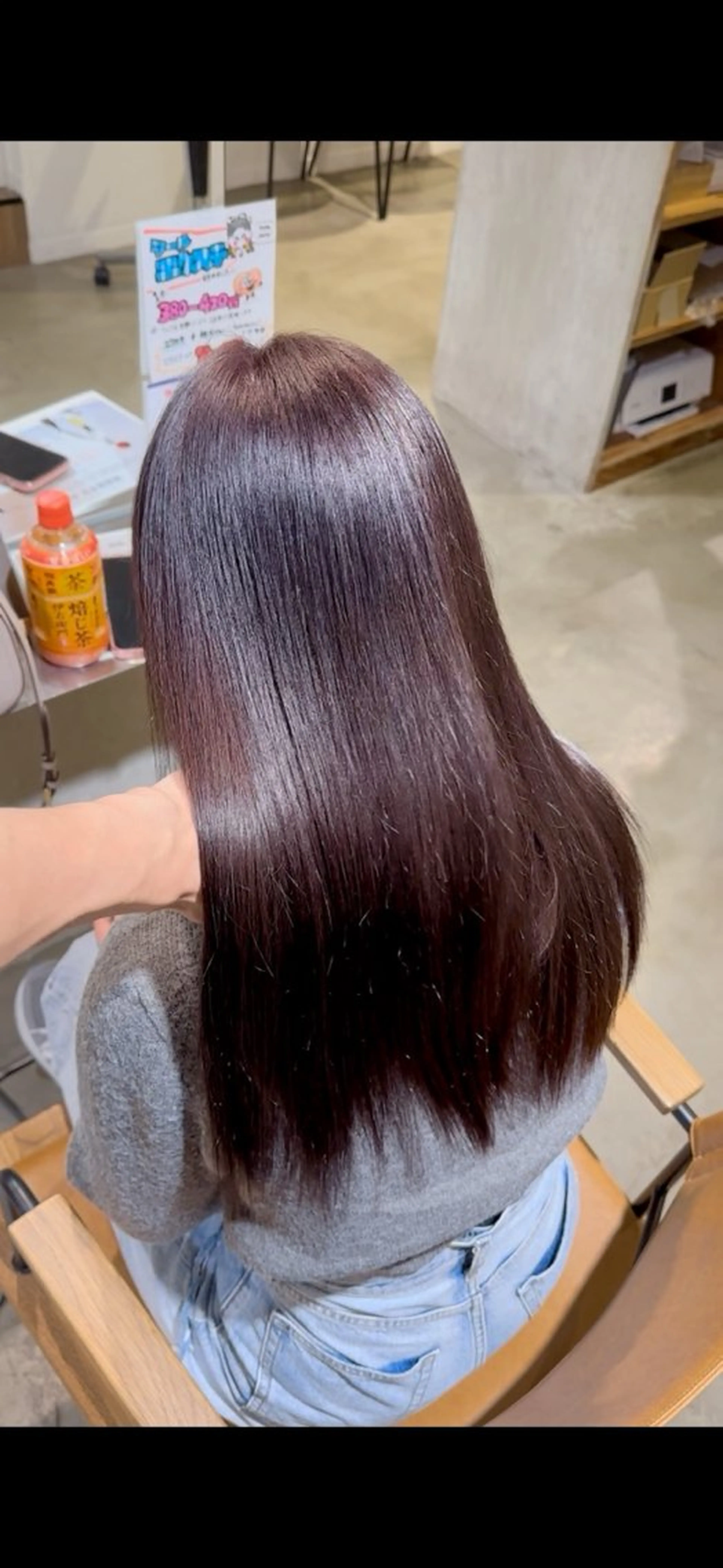 ロング カラー ブリーチ グレージュ ラベンダーカラー ラベンダーグレージュ ラベンダーグレー 各務原/カラー/ブリ ーチお任せください!のヘアスタイル