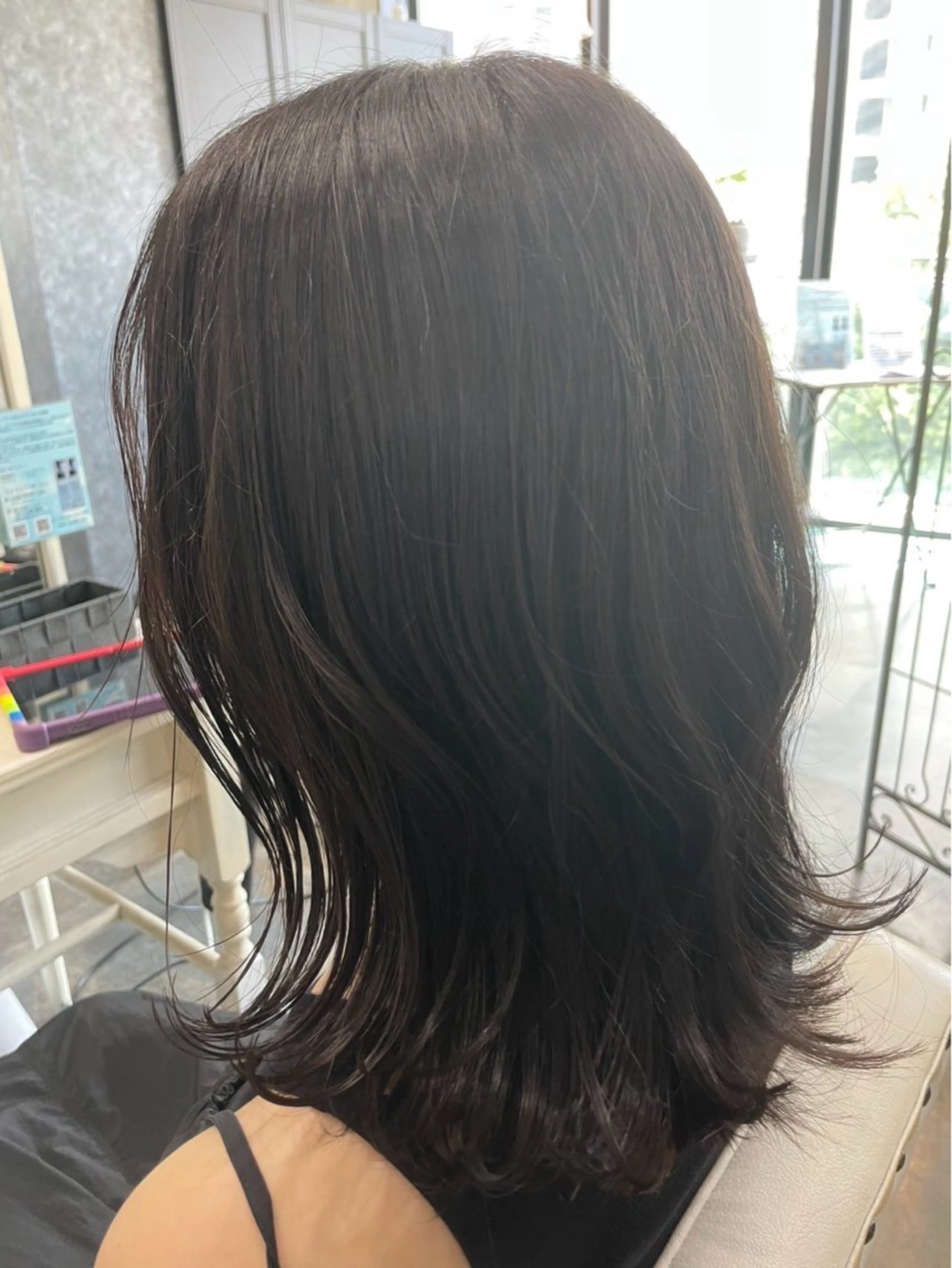 ミディアム ボブレイヤー ミディアムパーマ ミストバング ボブ ハイライト カット ヘアカラー トリートメント The Apartment of Solon Citta 船橋609所属・髪質改善/美髪/個室 /マンツーマン/ハラのヘアスタイル