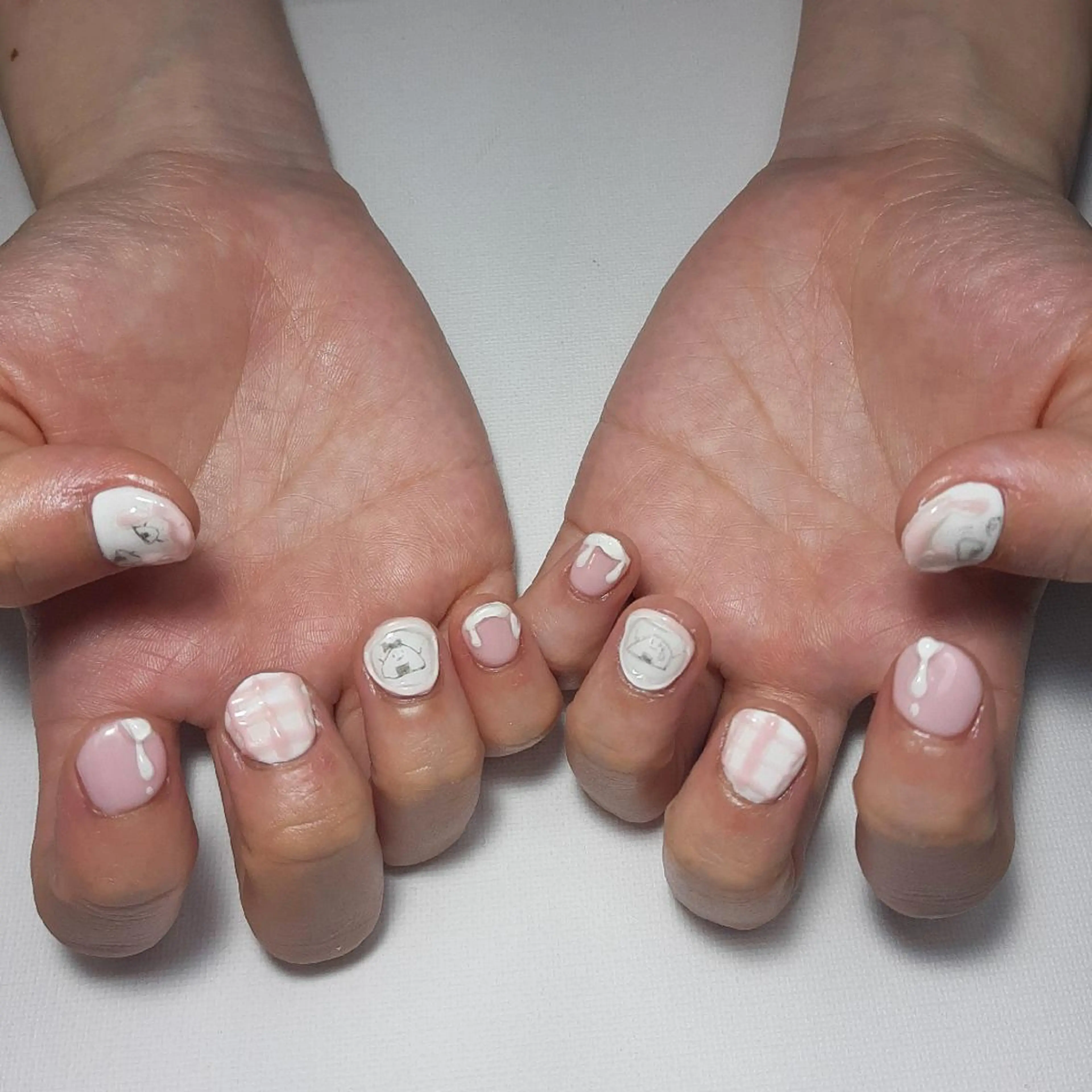ネイル ピンク owlnail /持込みデザイン専門のネイルデザイン