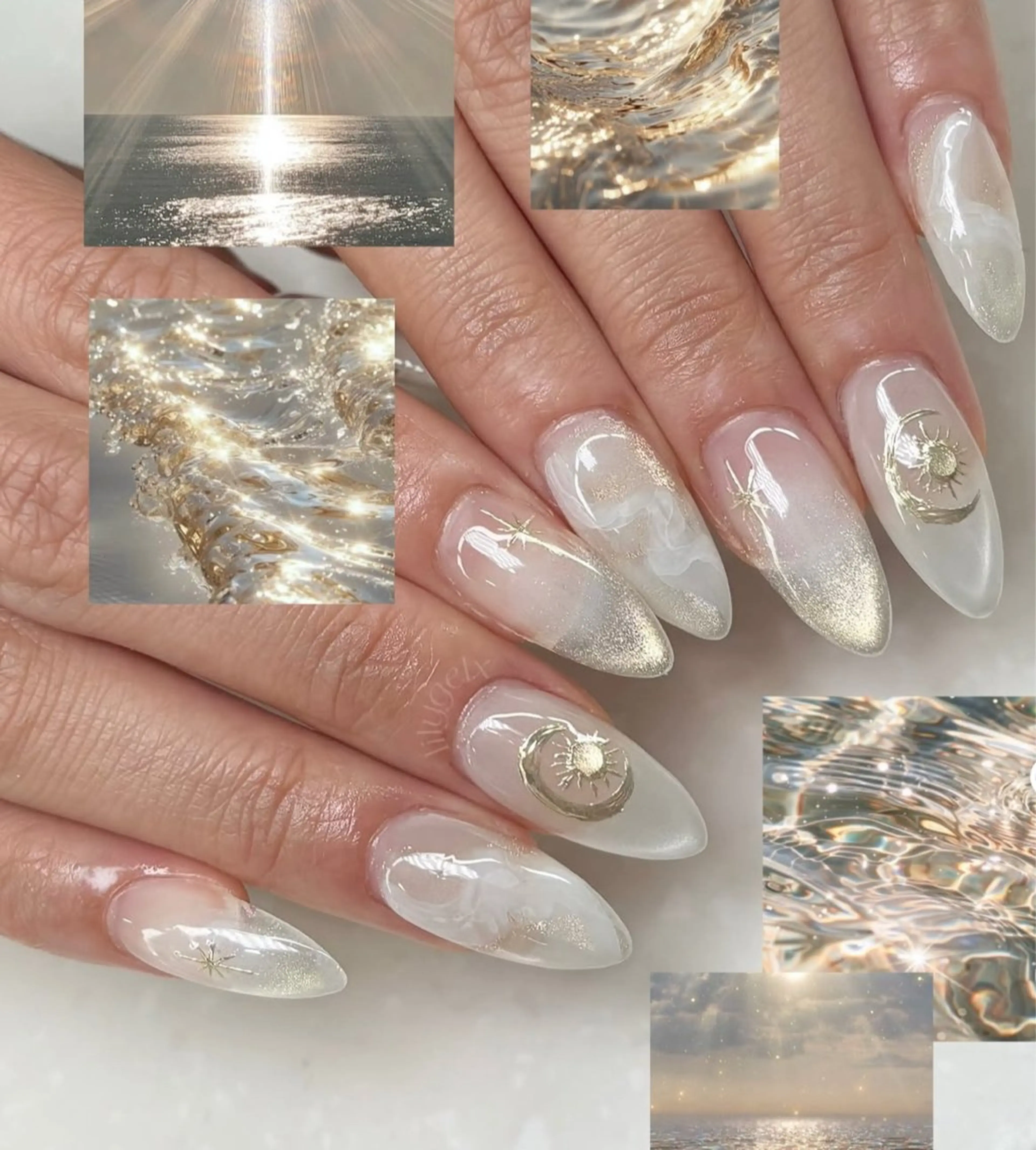 ネイル オーロラネイル フレンチネイル グラデーション ハロウィン 氷ネイル・うるうるネイル ハンドネイル H.baby Nail Salonのネイルデザイン