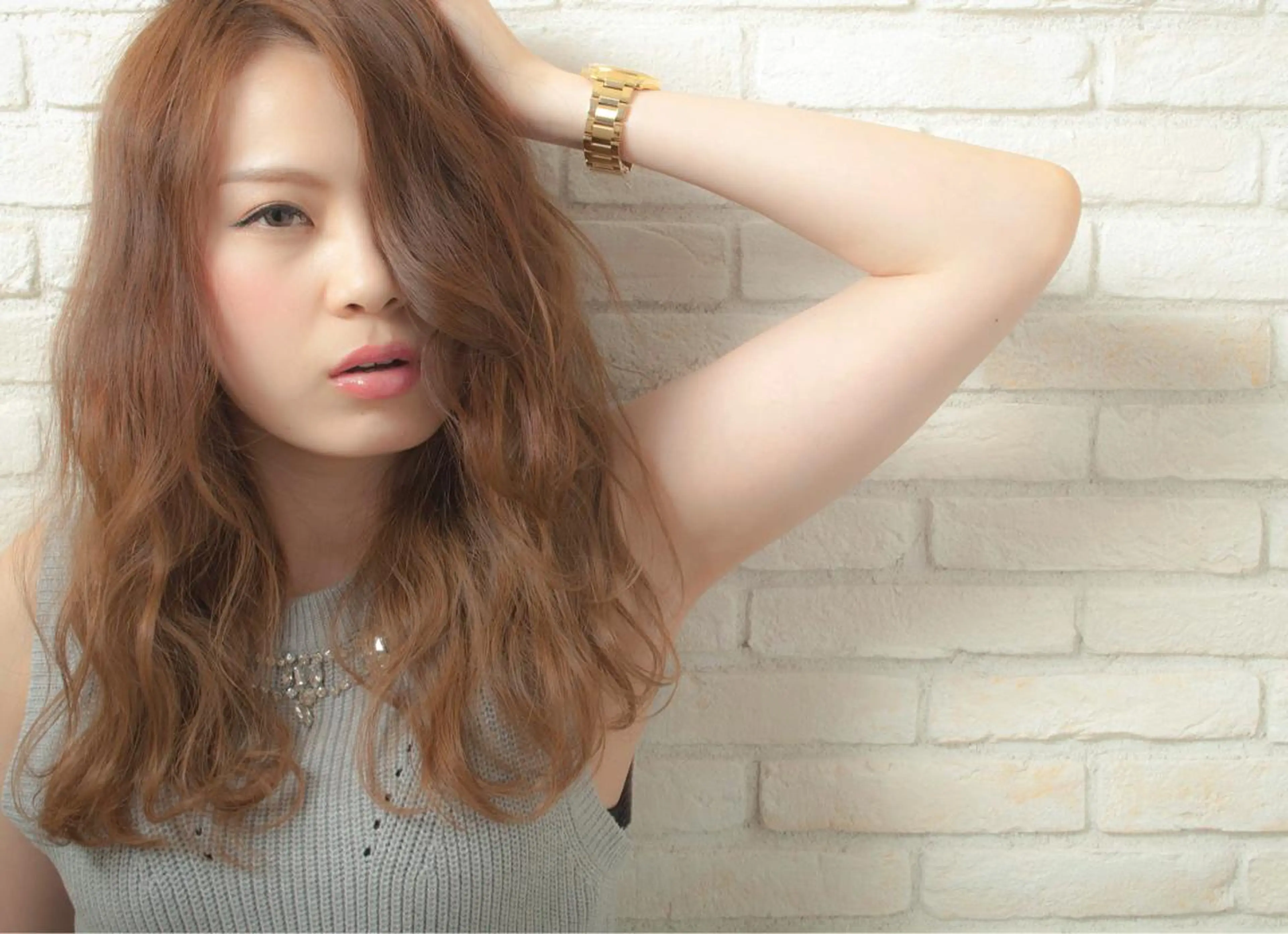 セミロング ロング カラー パーマ セミロングパーマ ラフィスヘアードープ所属・[外国人風カラー] 田中健太のヘアスタイル
