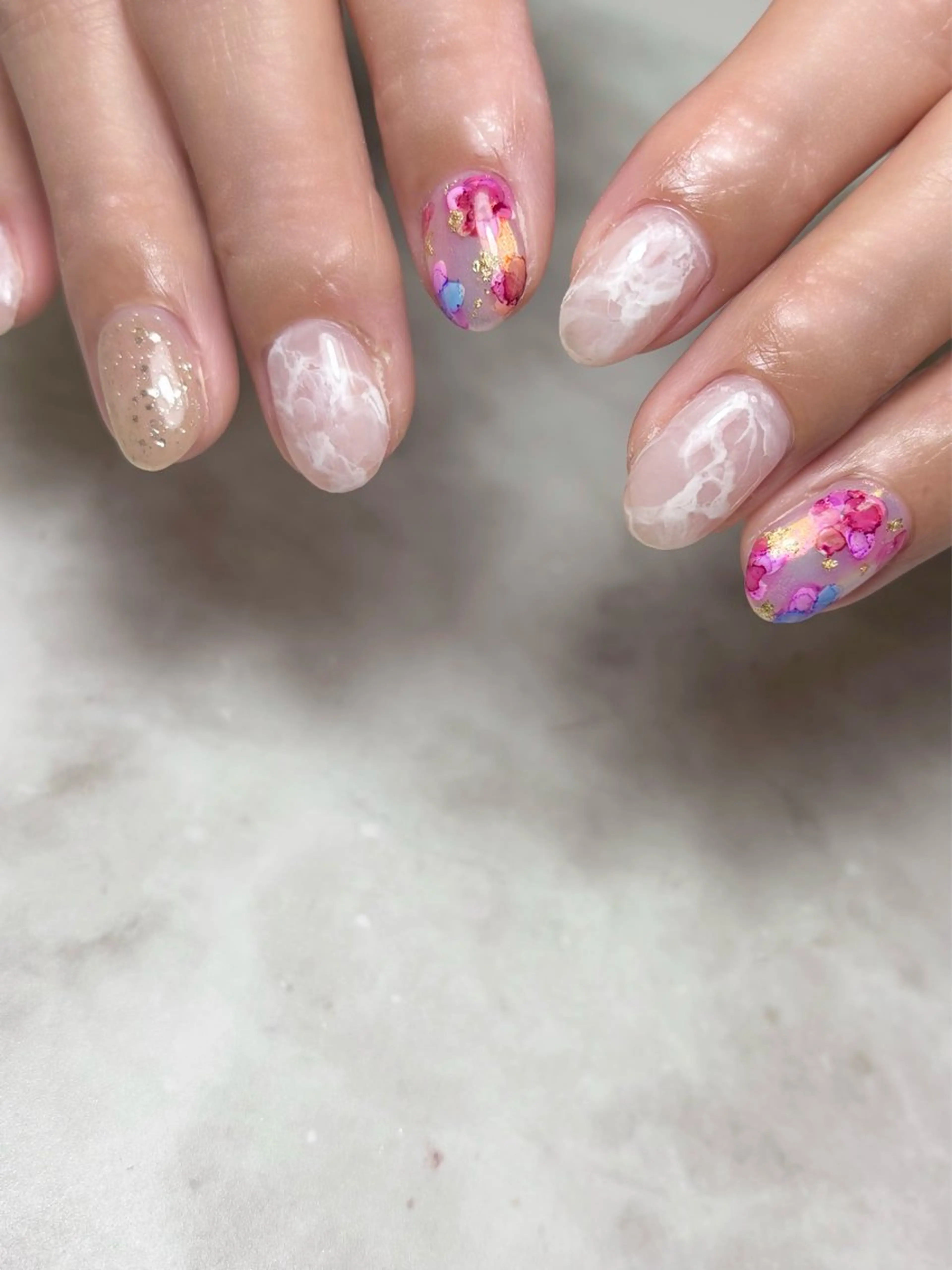 ネイル アートネイル ニュアンスネイル ハンドネイル Nailsalon E's cafeのネイルデザイン