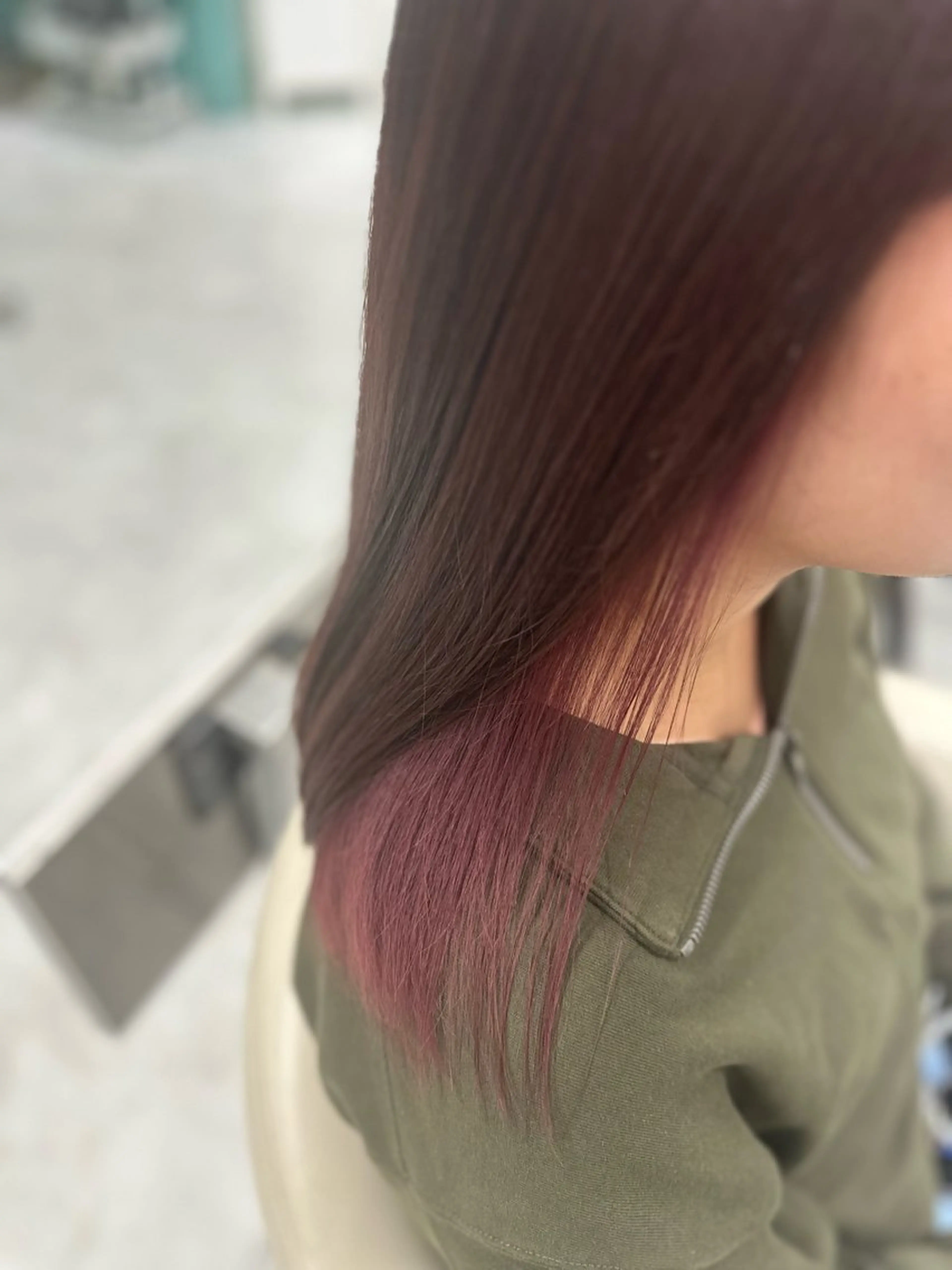 セミロング カラー 髪質改善 ヘアカラー トリートメント LeeHorie miuのヘアスタイル