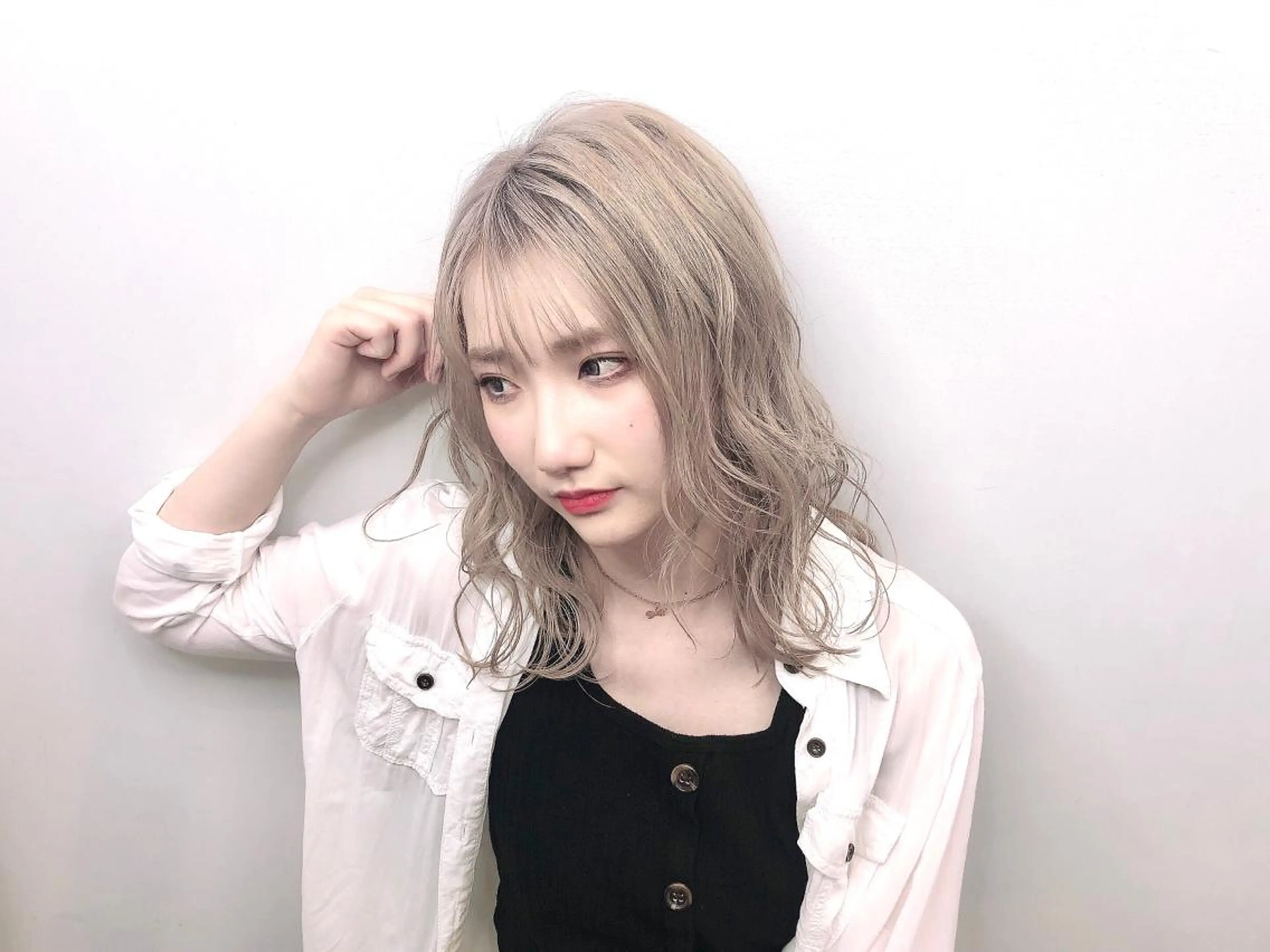 セミロング 阪本祥樹/ハイライト /バレイヤージュのヘアスタイル