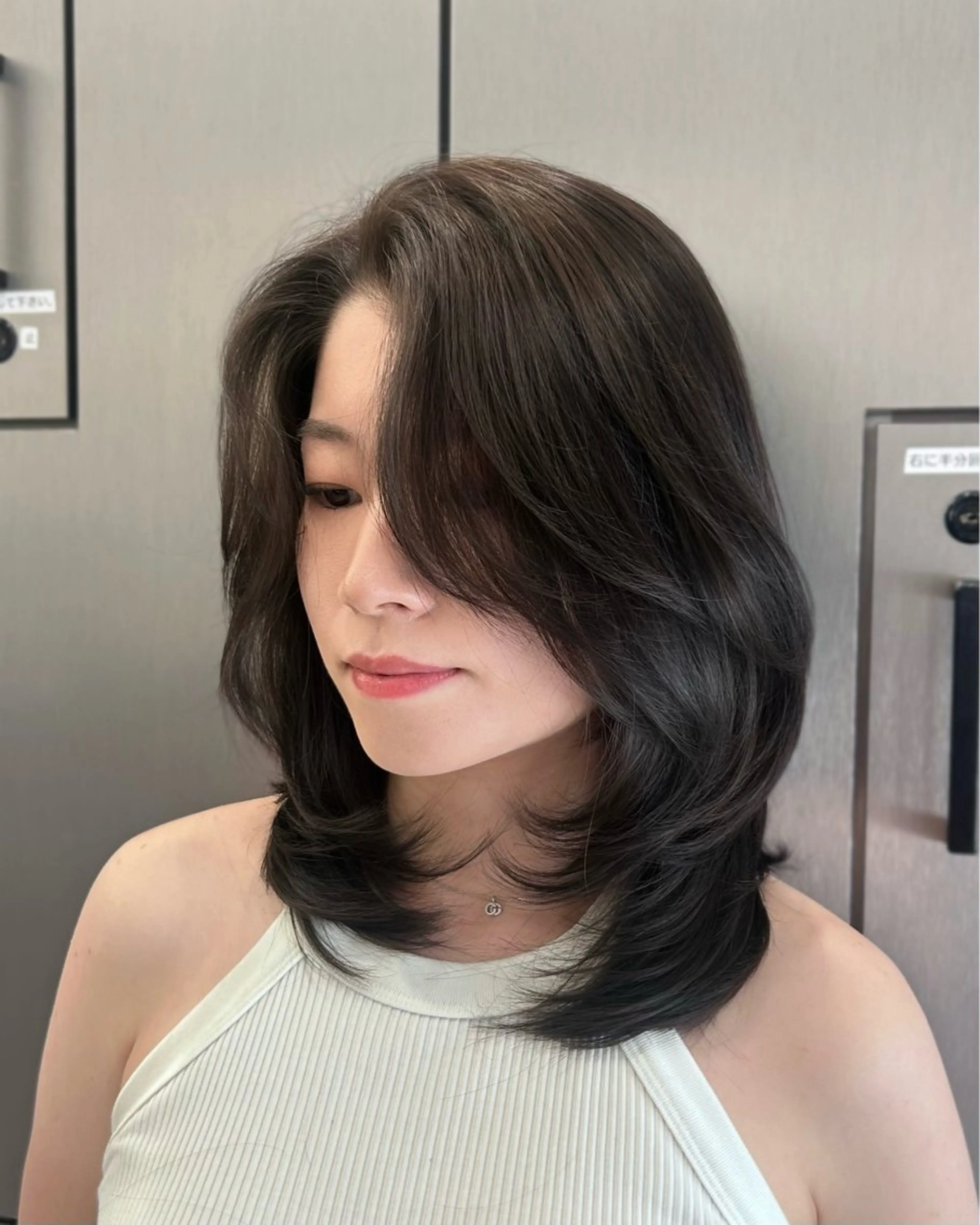 セミロング レイヤーカット カット ヘアカラー トリートメント 大人レイヤー/艶髪 🇺🇸TOMONAのヘアスタイル