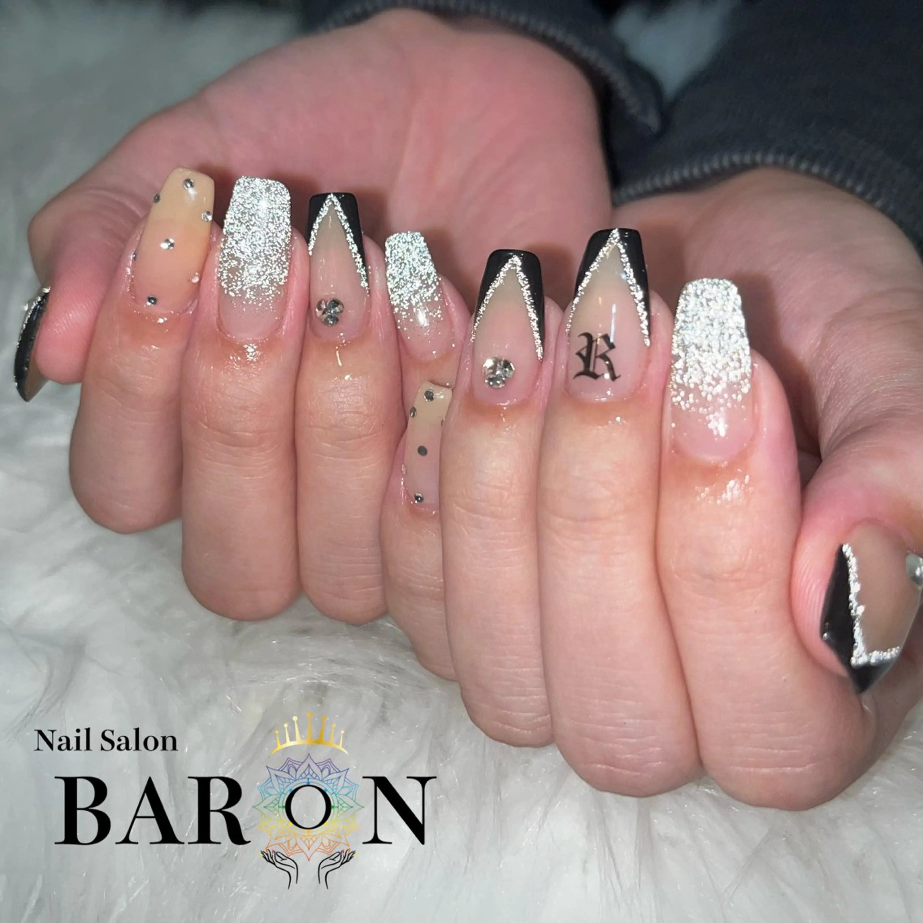 ネイル フラッシュネイル フレンチネイル ハンドネイル ☆SAKI☆ BARON 店長のネイルデザイン