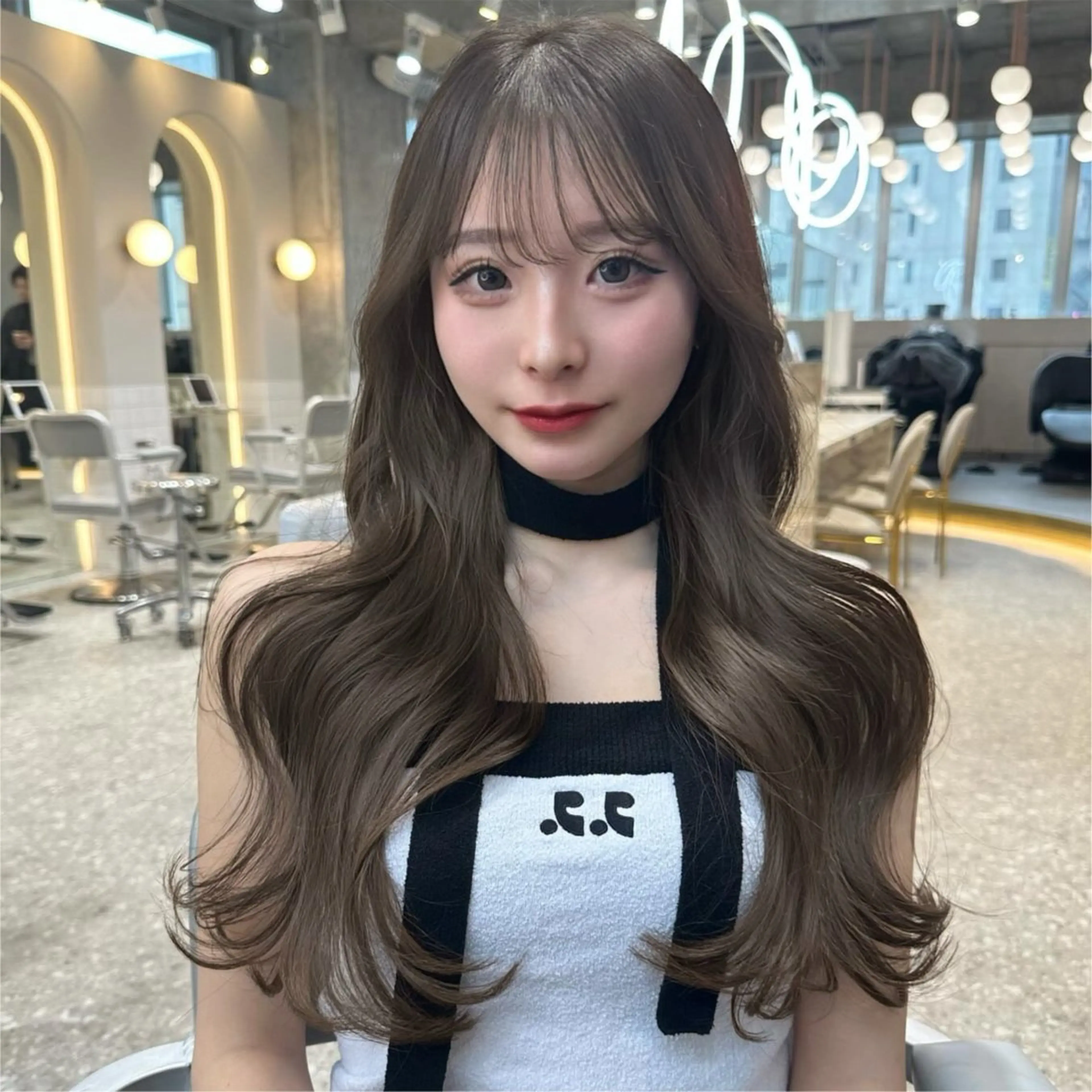 セミロング カット ヘアカラー トリートメント 新宿/韓国風レイヤー 髪質改善/渋谷直樹のヘアスタイル