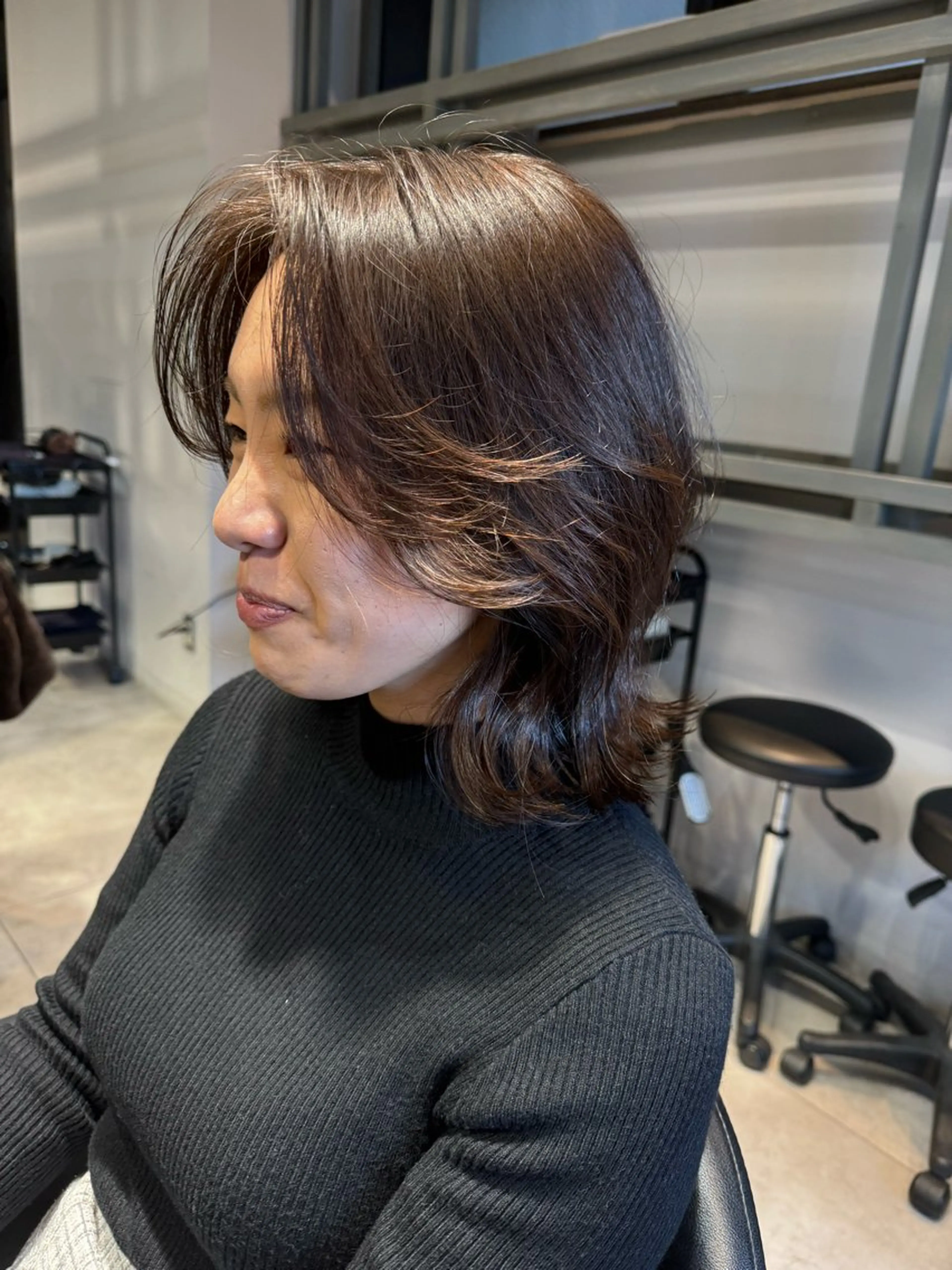 ミディアム カラー くびれヘア くびれレイヤー レイヤーカット カット ヘアカラー トリートメント Dxxxx III所属・オシャレ女性目線の 大人メンズ❁⃘*.ﾟのヘアスタイル
