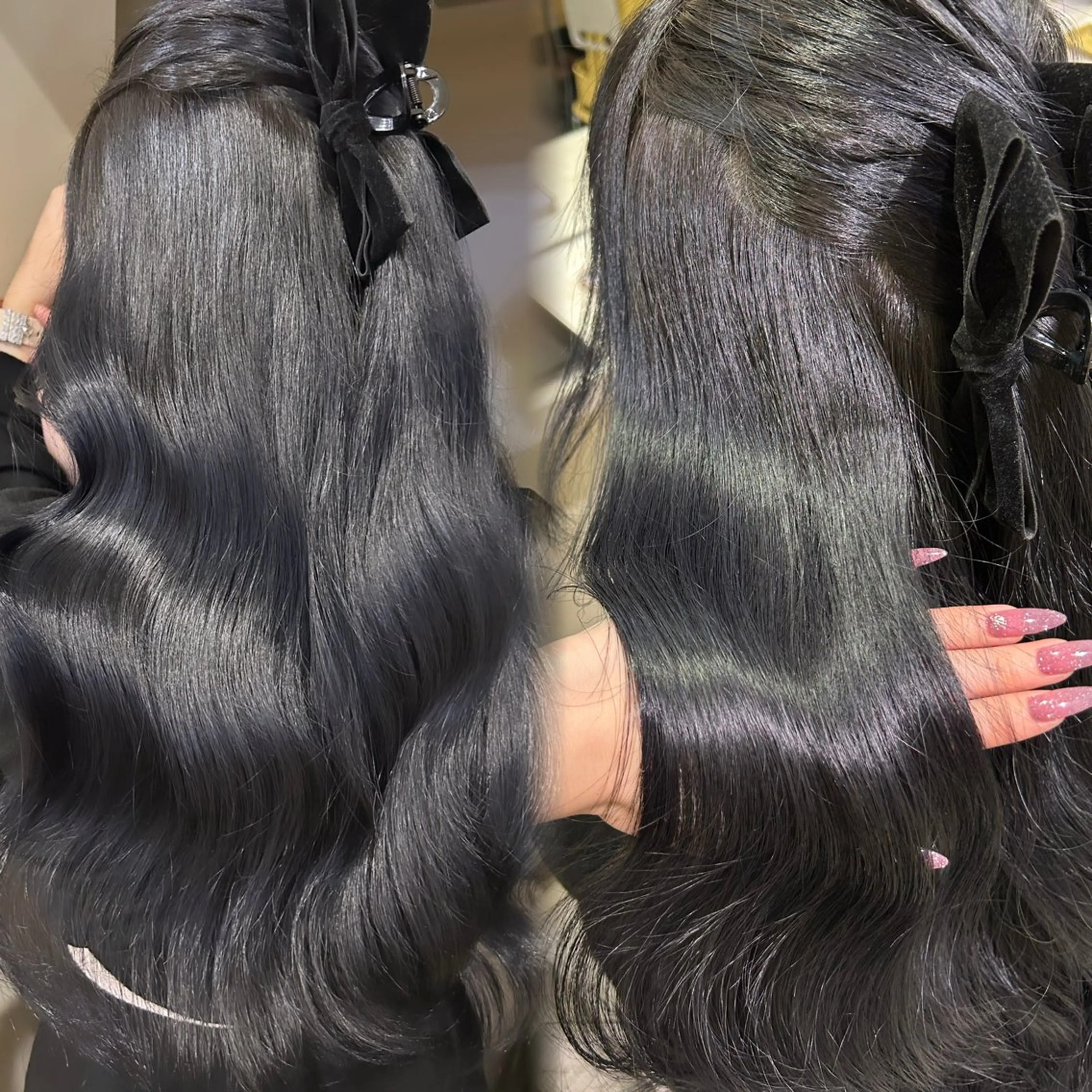ロング カラー 黒髪 ブルーカラー ブルーブラック minilu  by   LuLuca所属・高谷 凜のヘアスタイル
