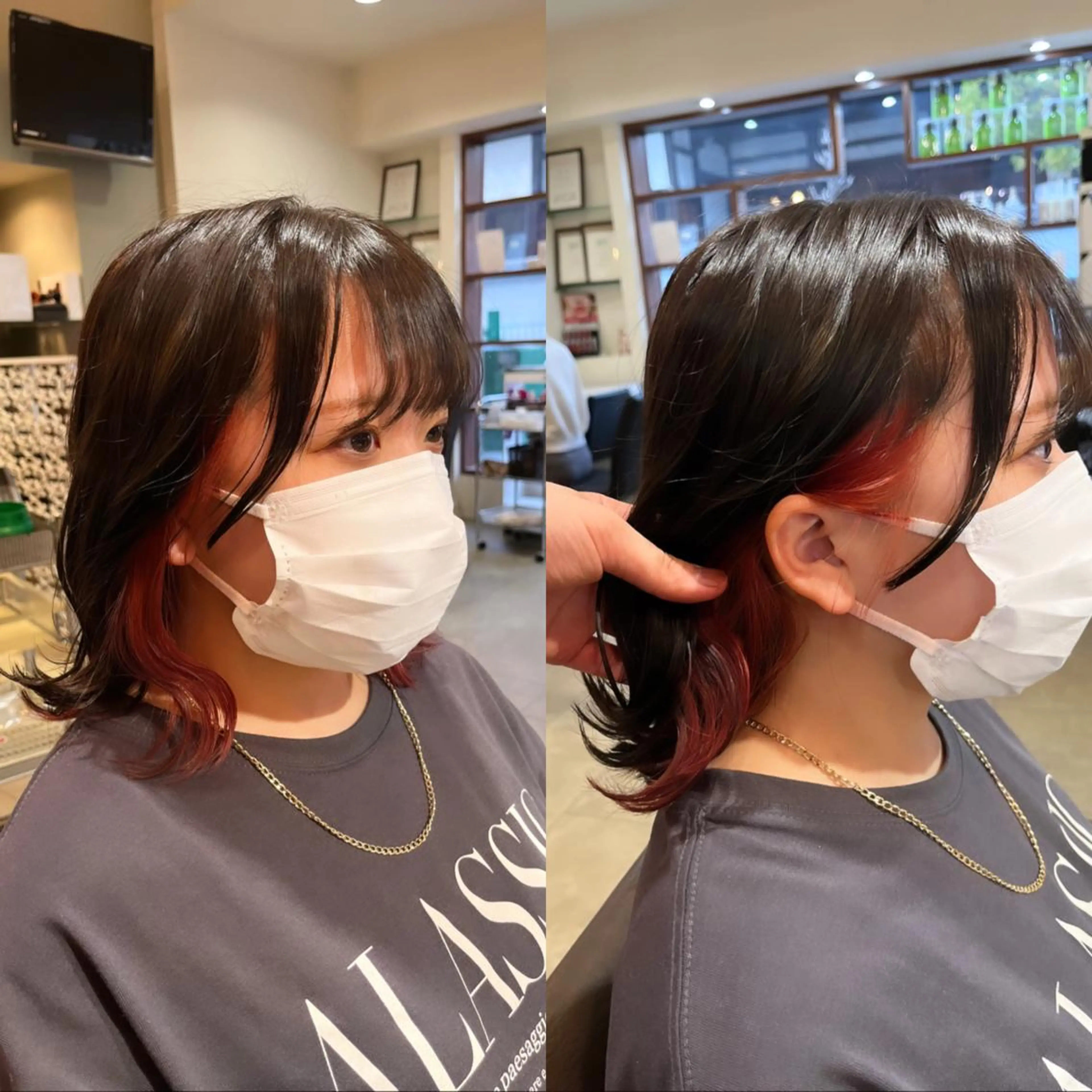 ミディアム カラー ヘアカラー トリートメント 髪質改善･縮毛矯正 特化･ユウシンのヘアスタイル