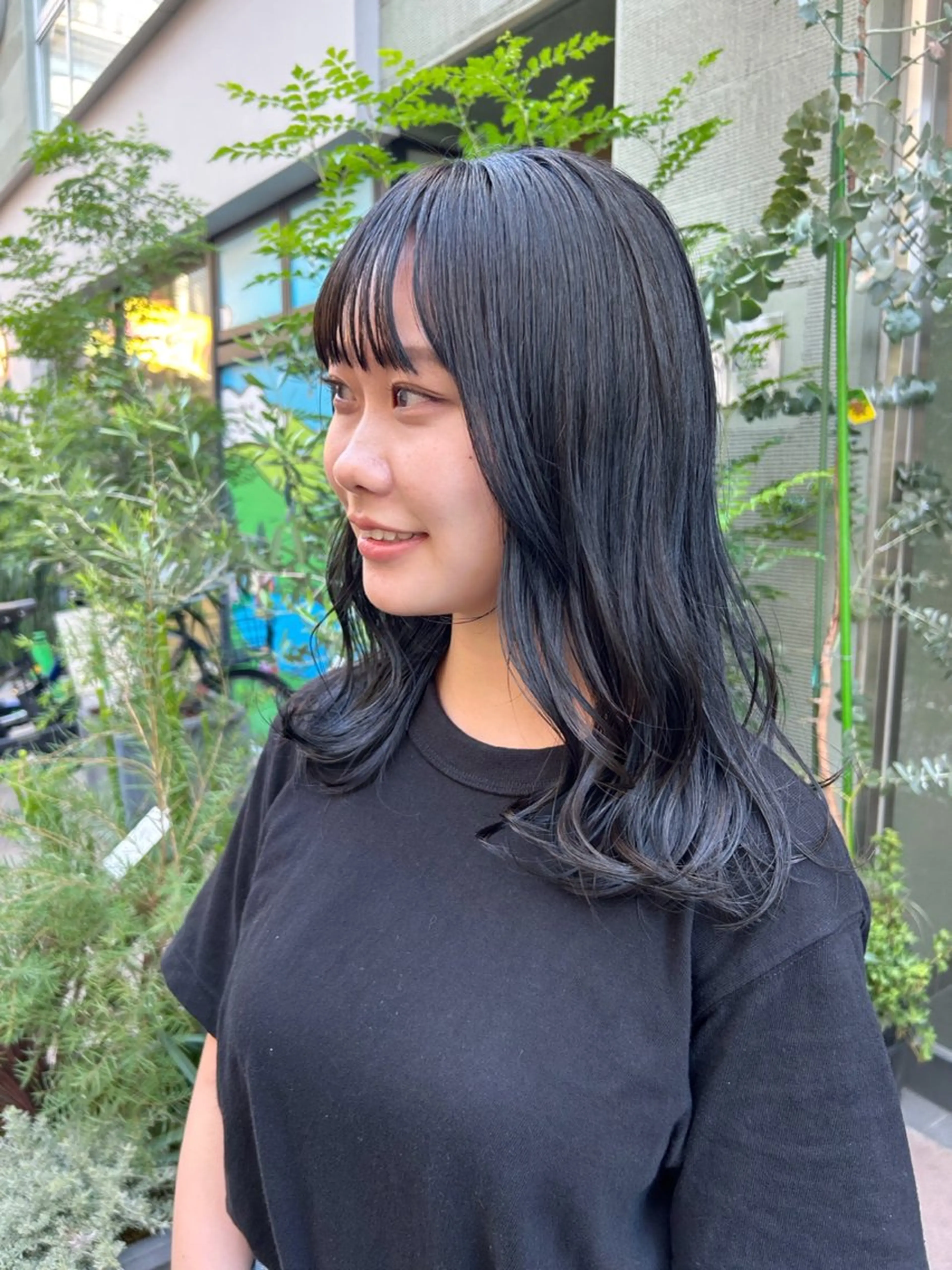 ミディアム カラー 透明感カラー ダークグレー HIROKI ” stylistのヘアスタイル