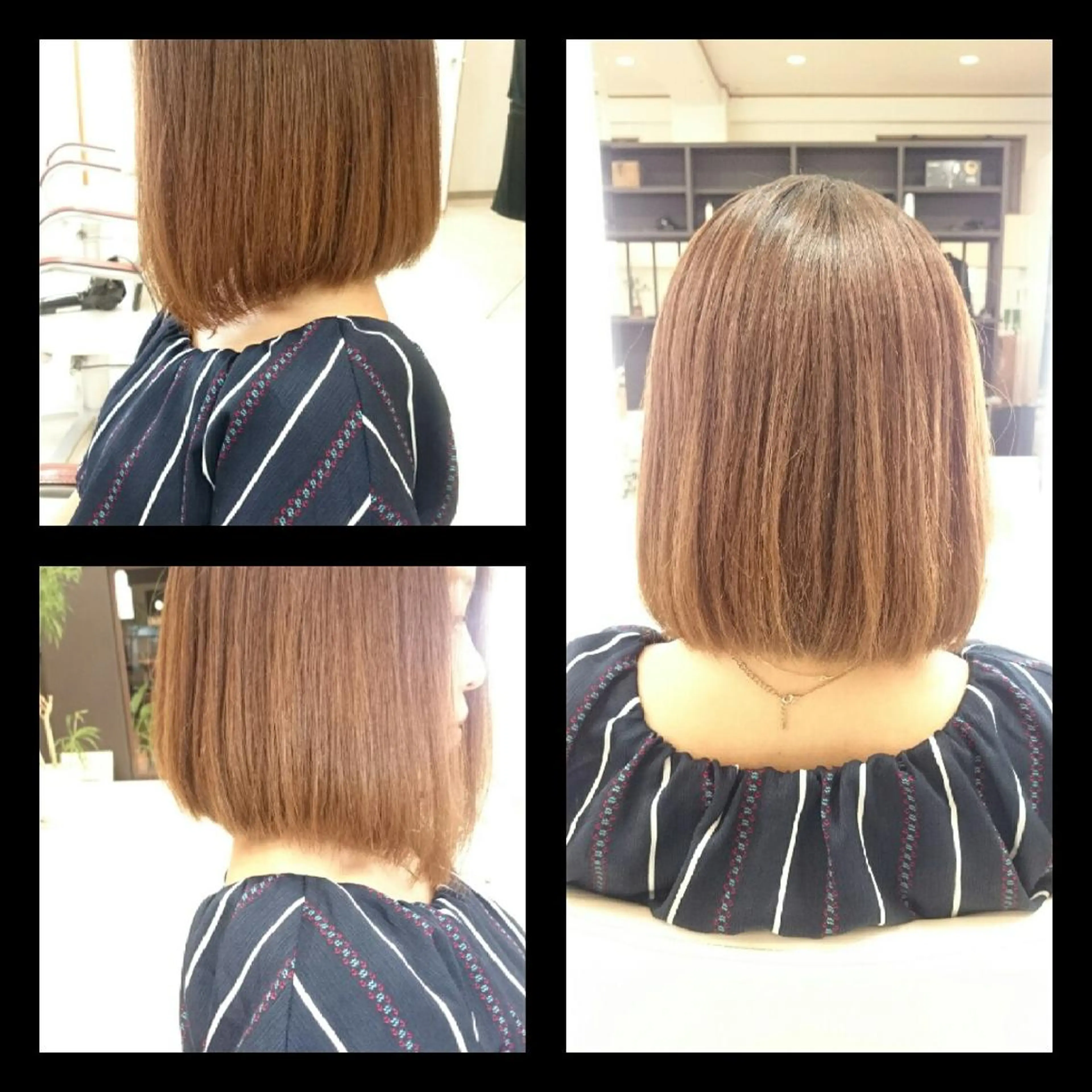 ミディアム ワンレンボブ ボブ キンジョウ エナミのヘアスタイル